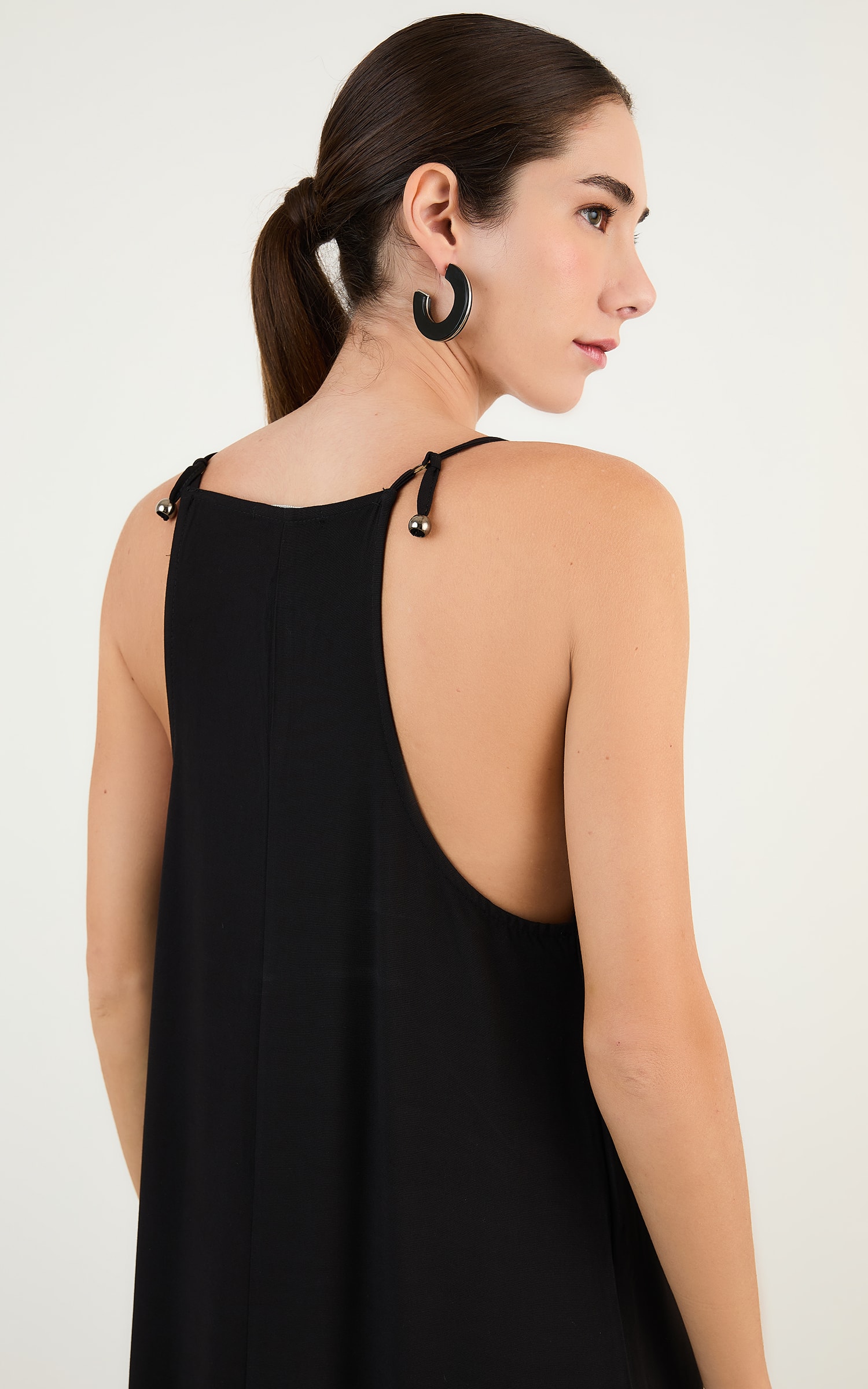 Vestido Longo Decote v Preto