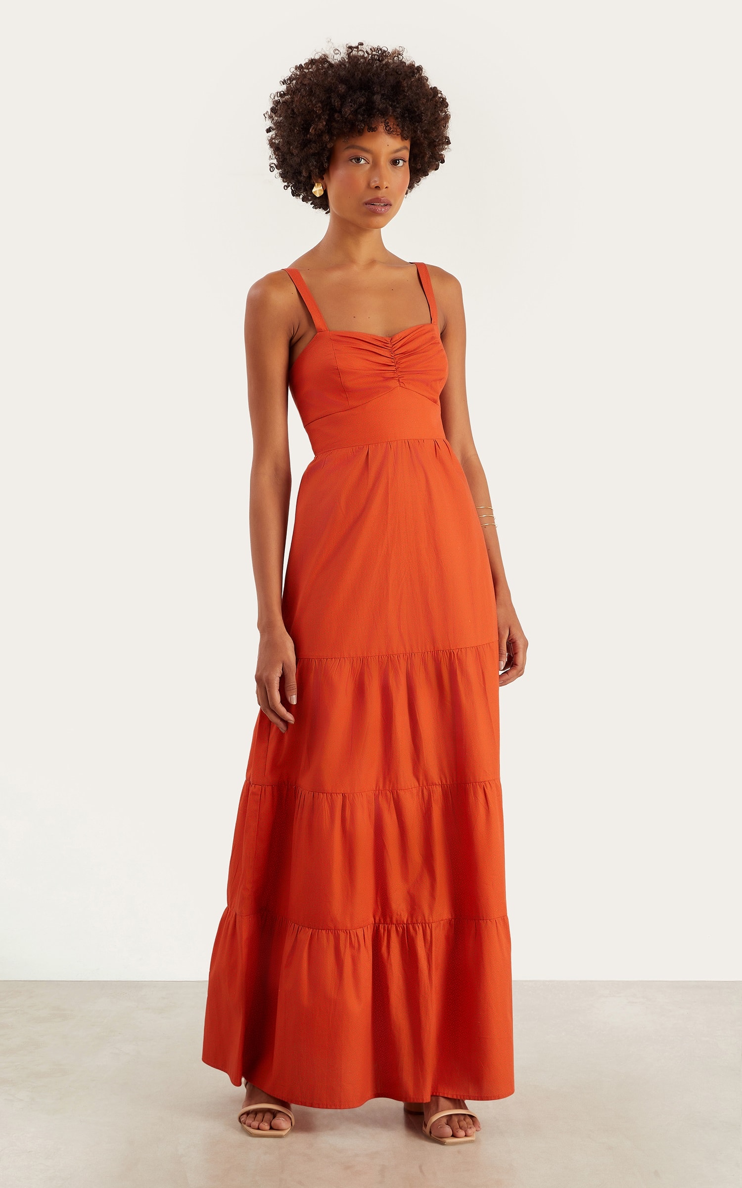 Vestido Longo Delicadeza Laranja