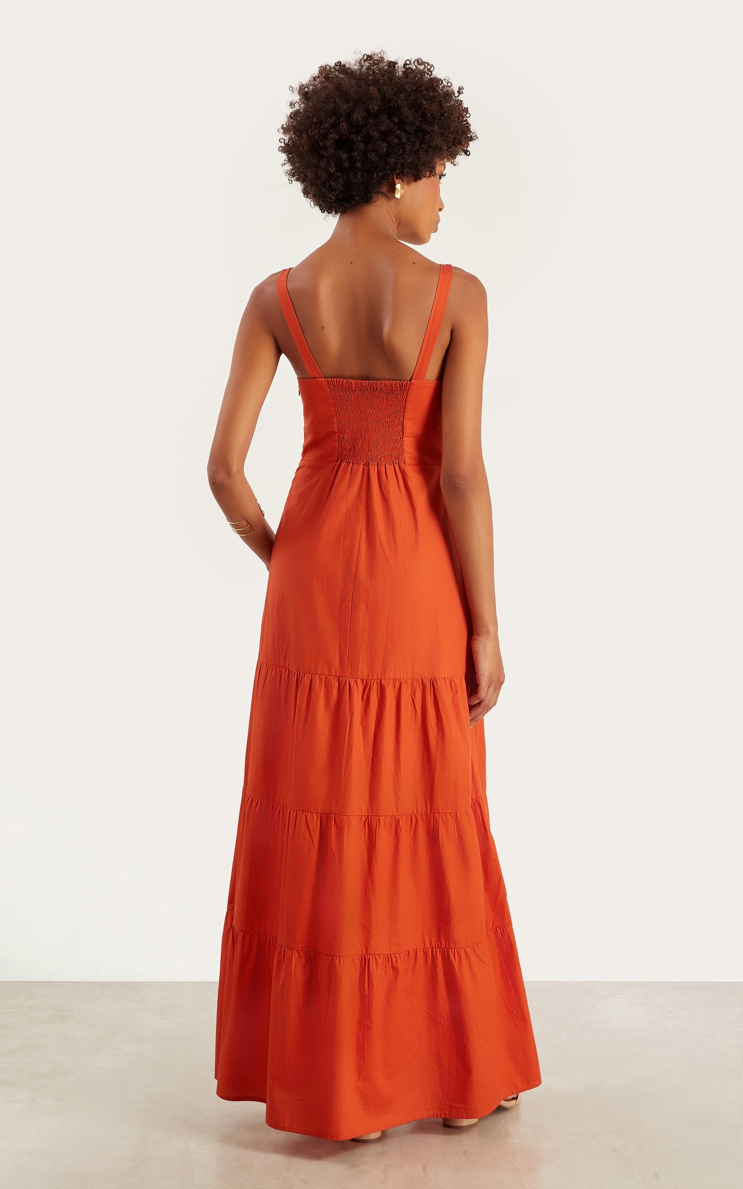 Vestido Longo Delicadeza Laranja