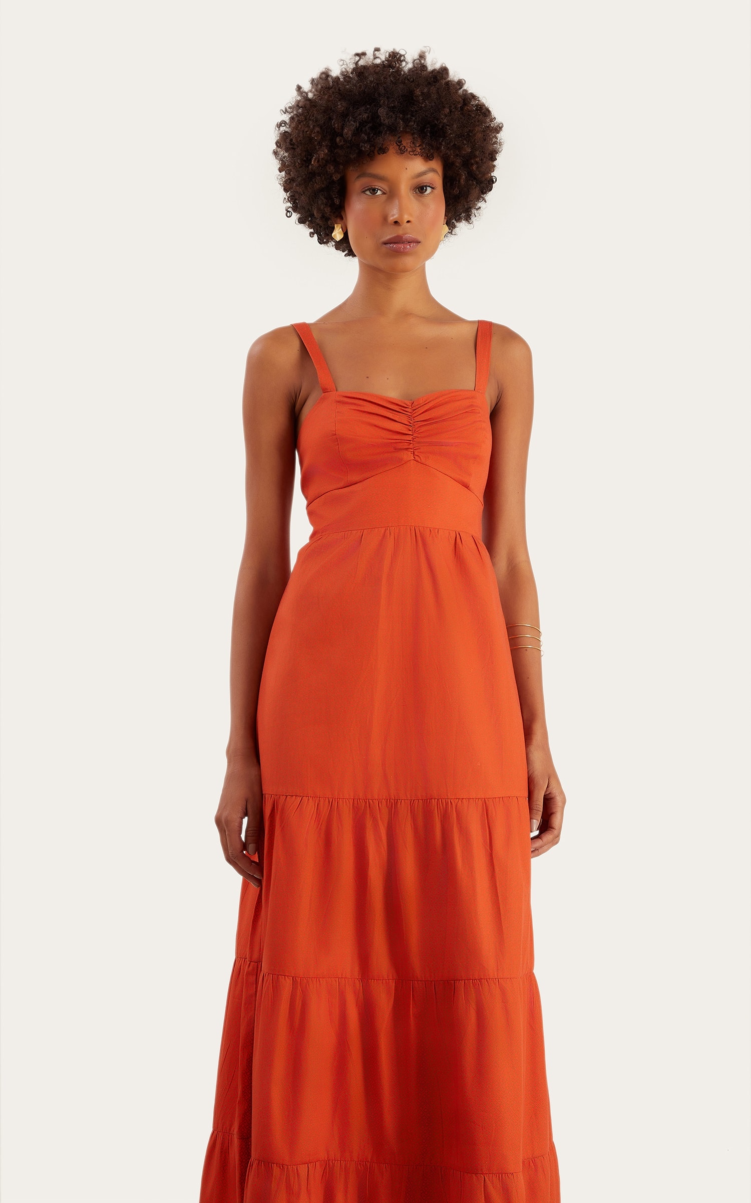 Vestido Longo Delicadeza Laranja