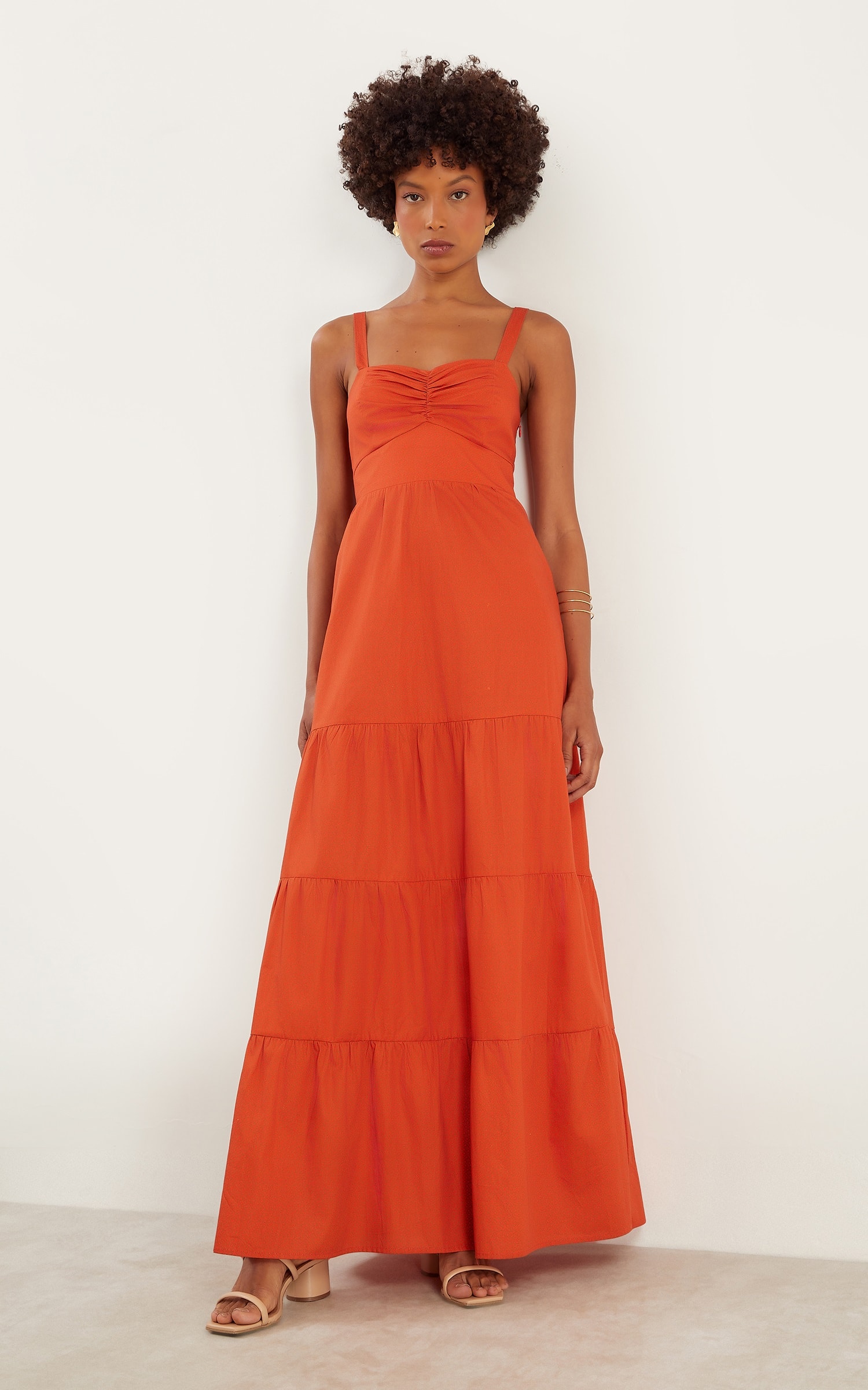 Vestido Longo Delicadeza Laranja