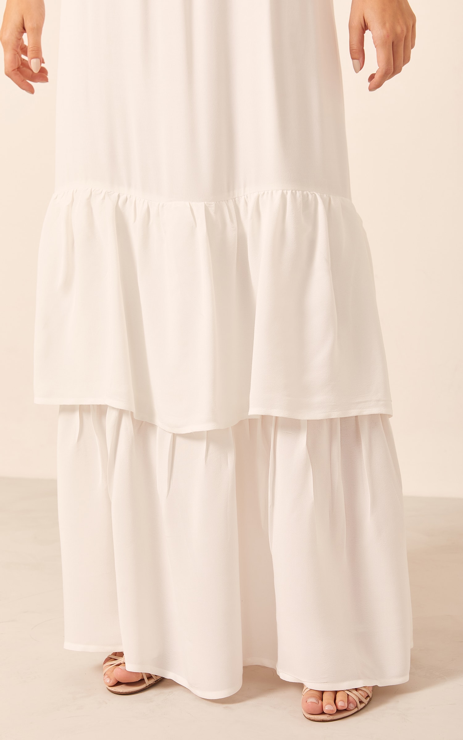 Vestido Longo Detalhe Alça Off White