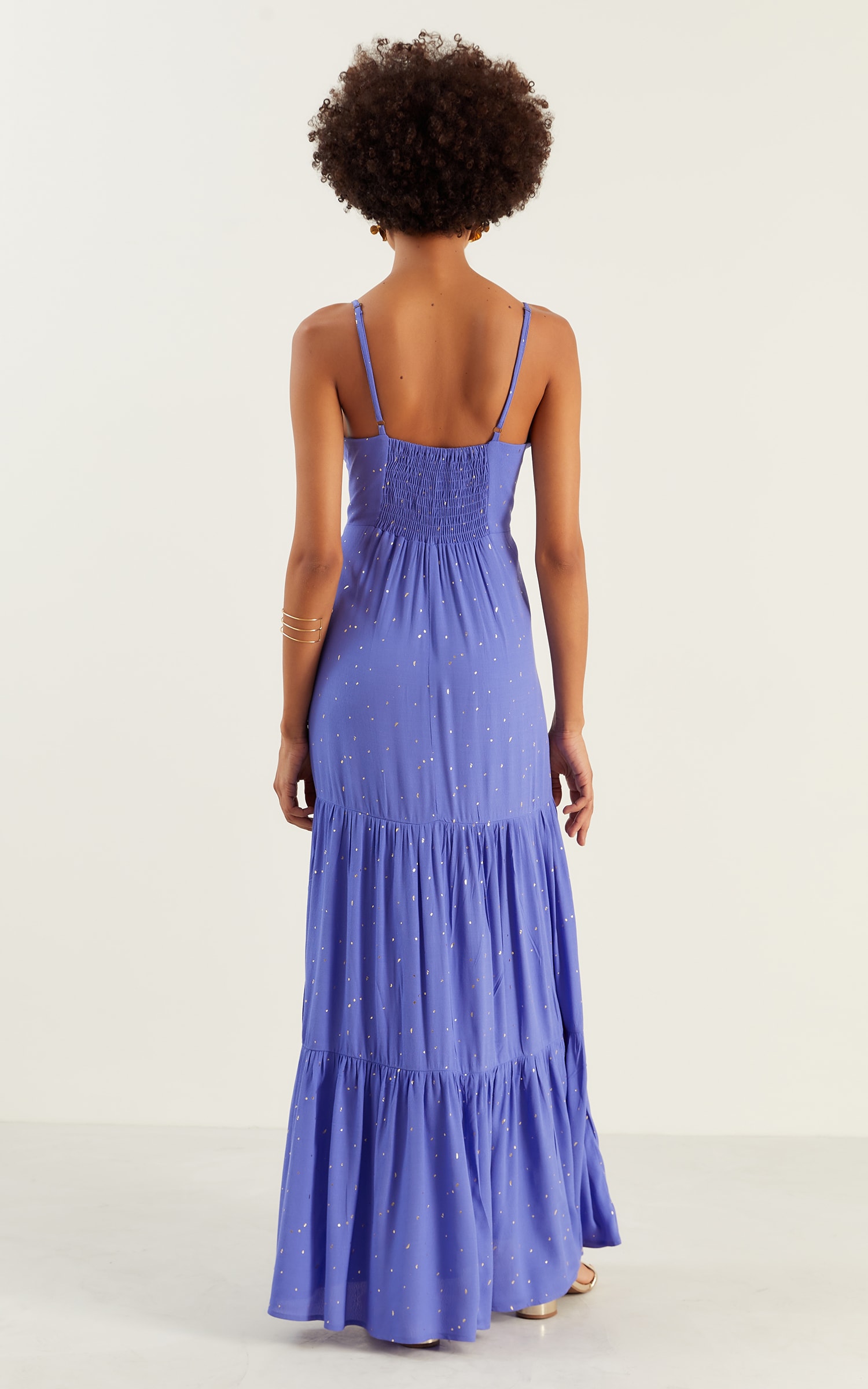 Vestido Longo Dots Azul Prisma