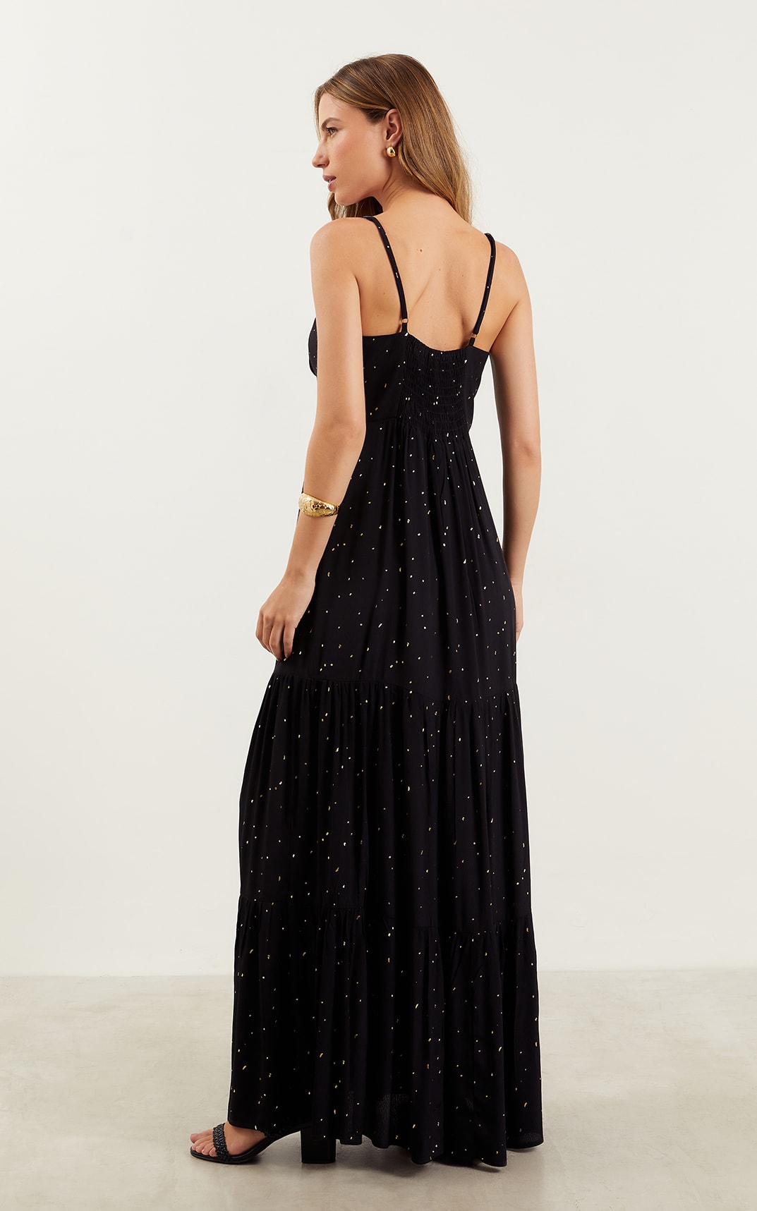 Vestido Longo Dots Preto