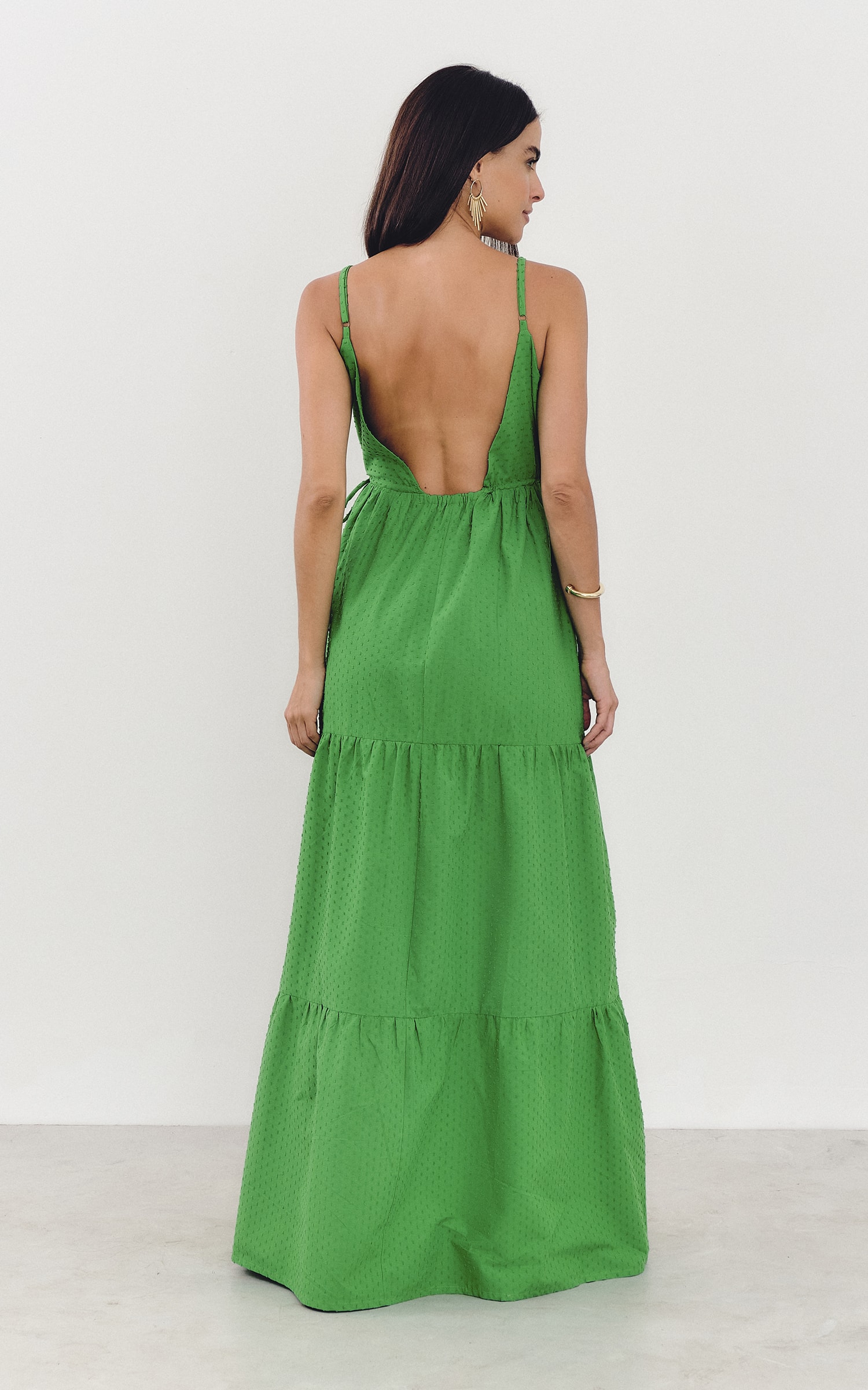 Vestido Longo Dots Verde