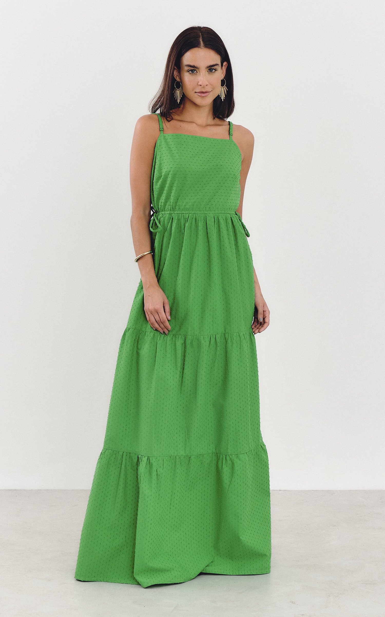 Vestido Longo Dots Verde