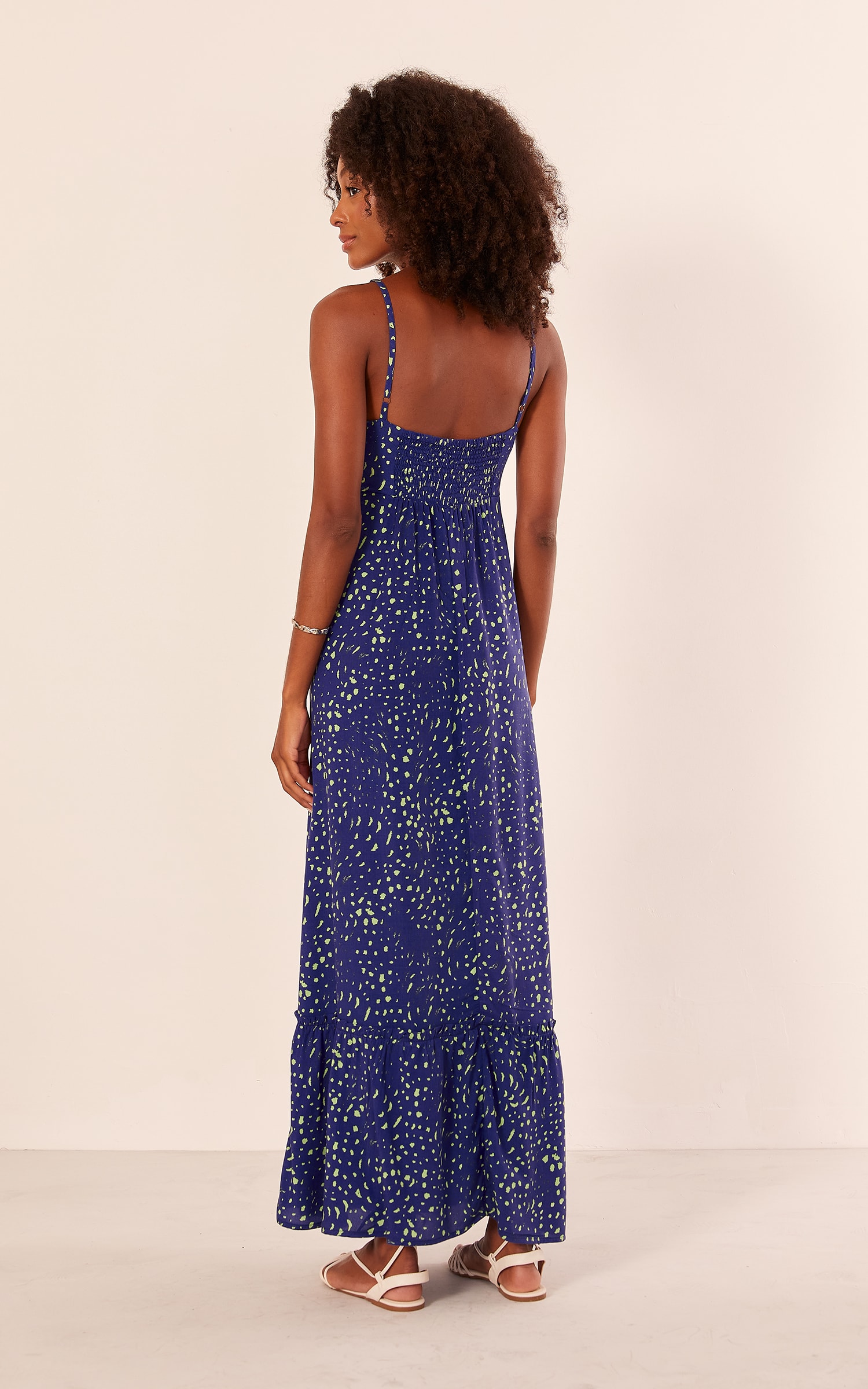Vestido Longo Estampa Blanche Azul