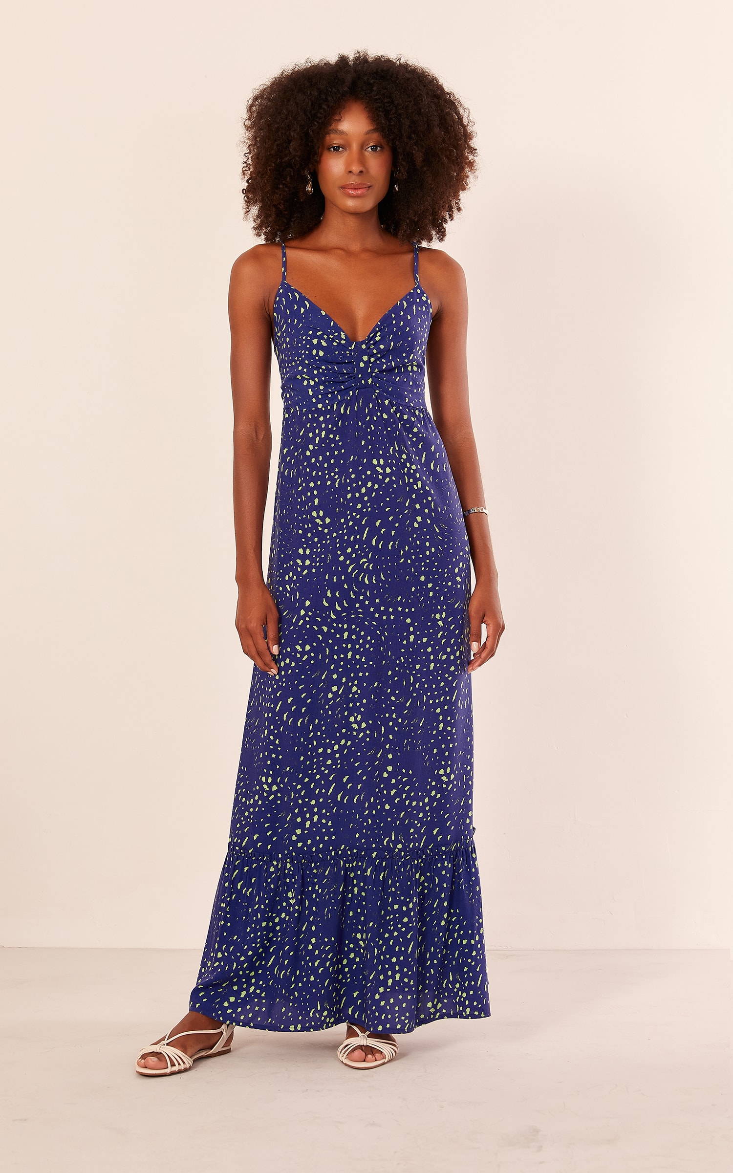 Vestido Longo Estampa Blanche Azul