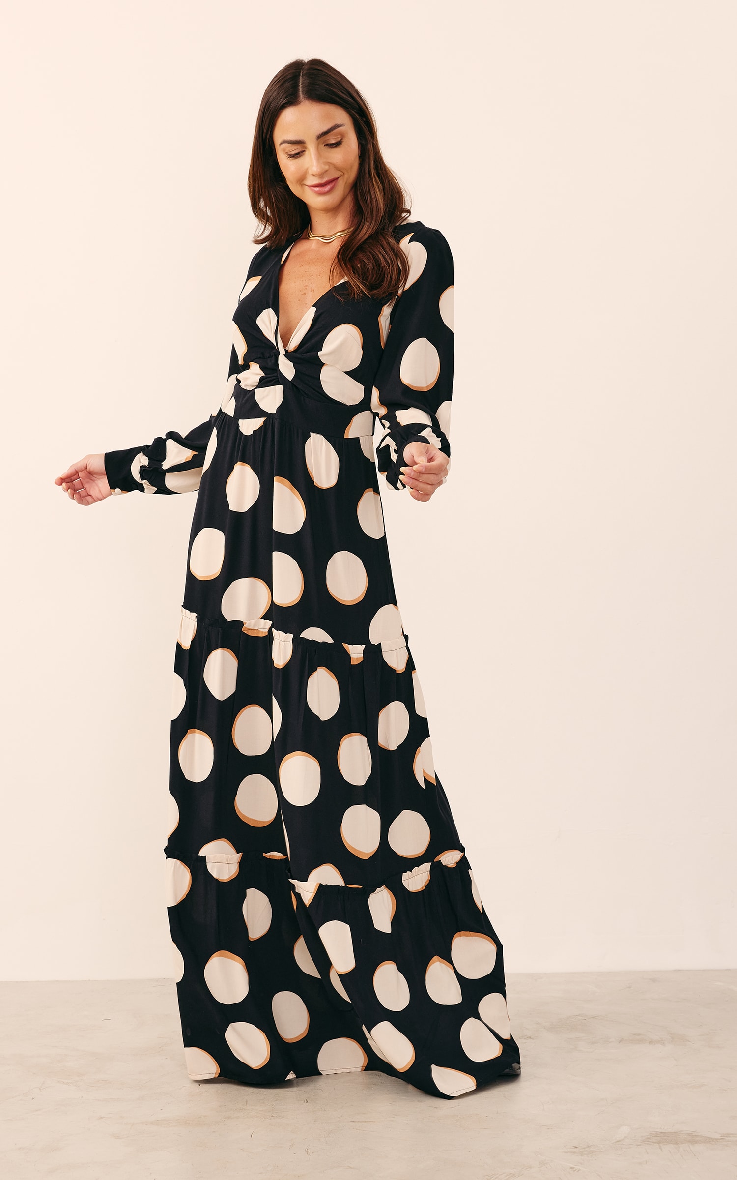 Vestido Longo Estampa Yang