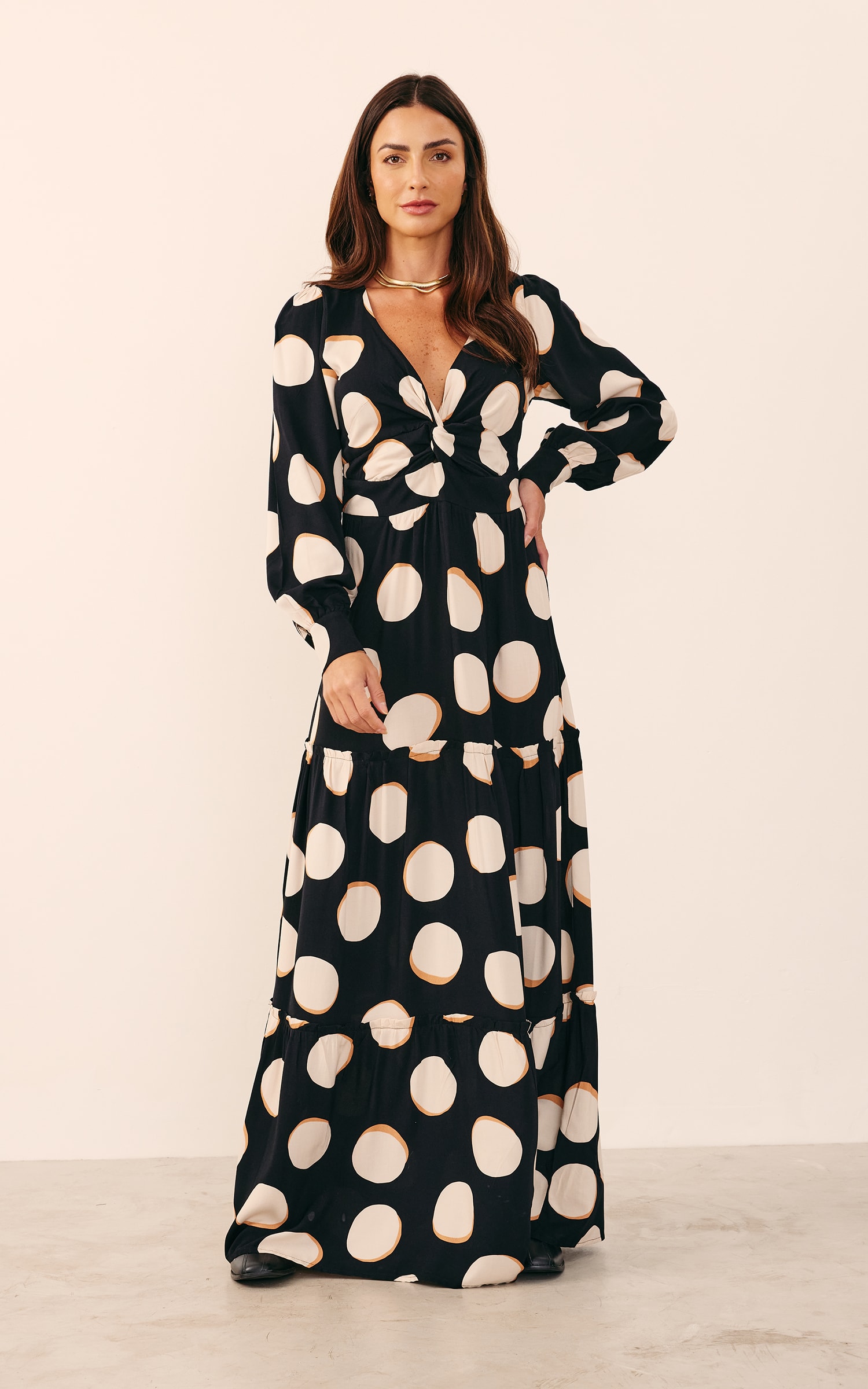Vestido Longo Estampa Yang