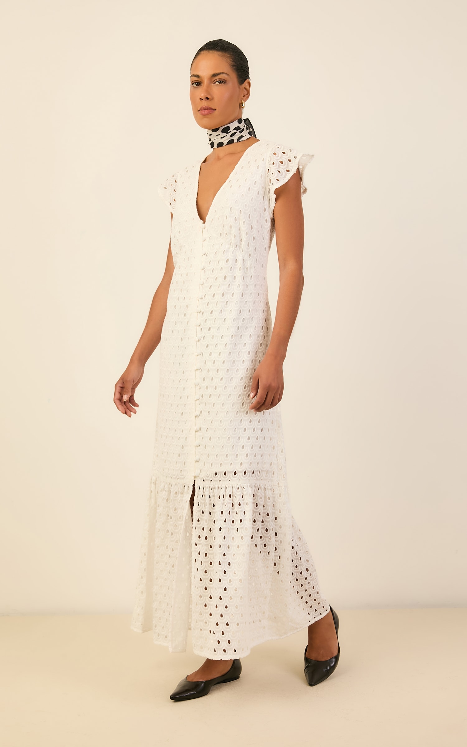 Vestido Longo Felicitá Laise Off White