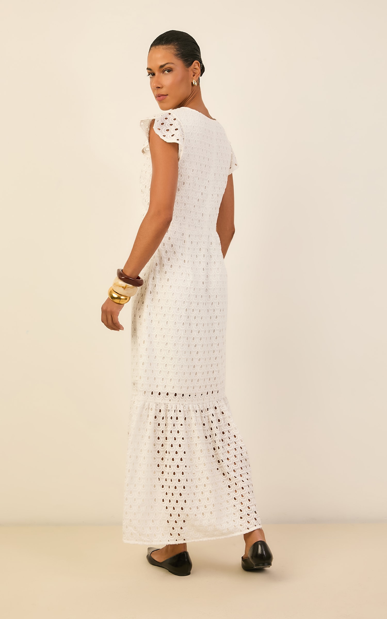 Vestido Longo Felicitá Laise Off White
