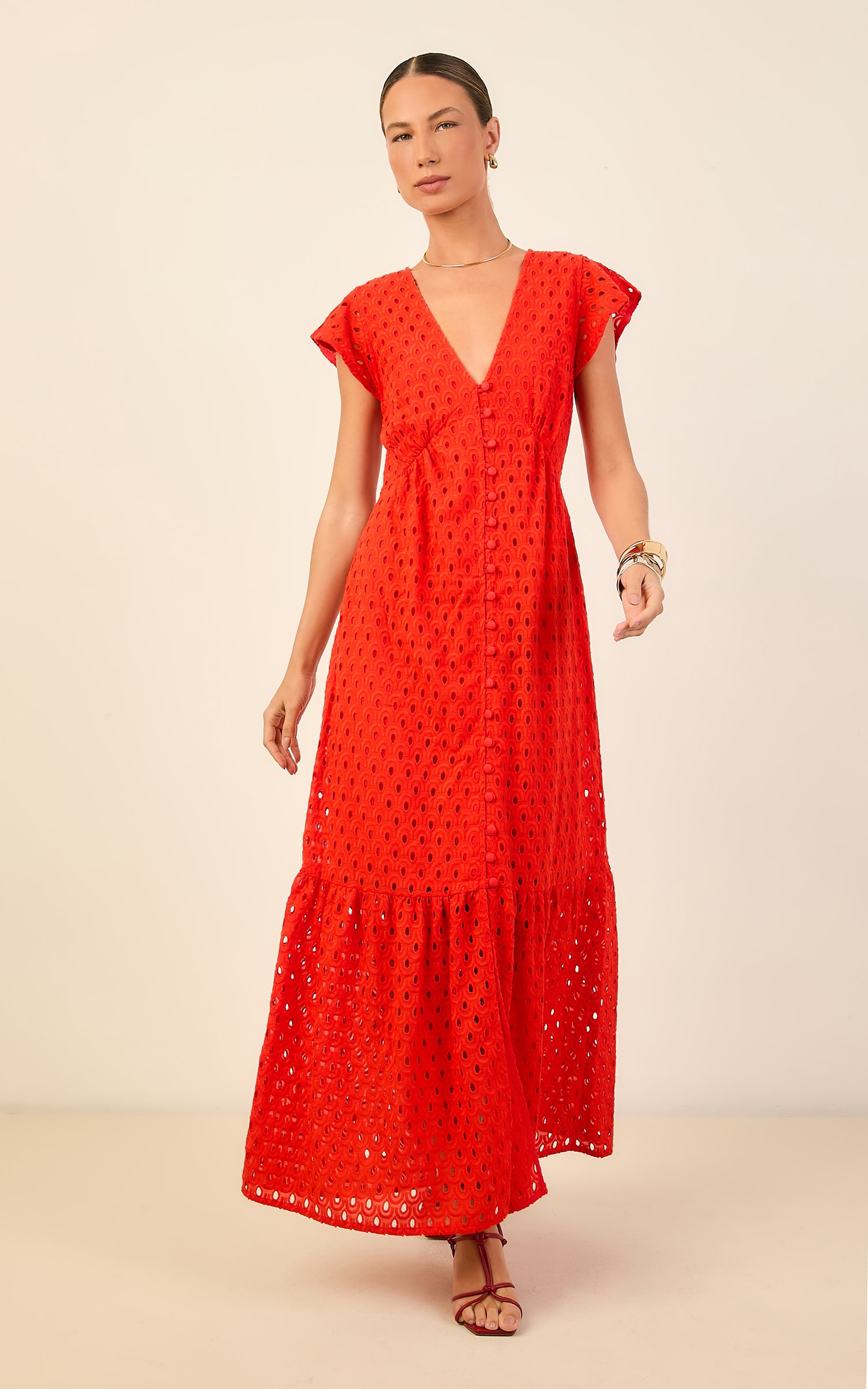 Vestido Longo Felicitá Laise Vermelho
