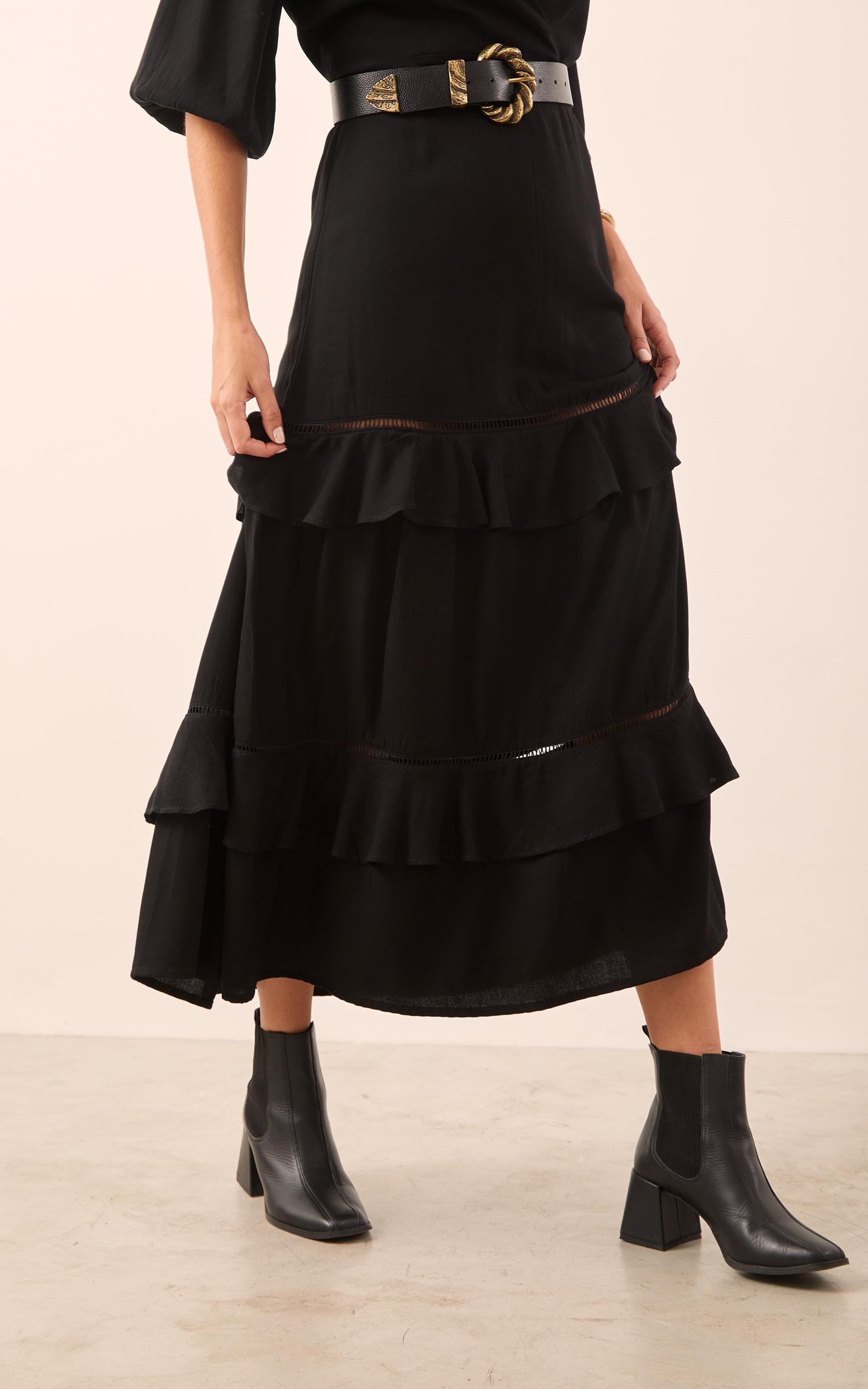 Vestido Longo Gaia Preto