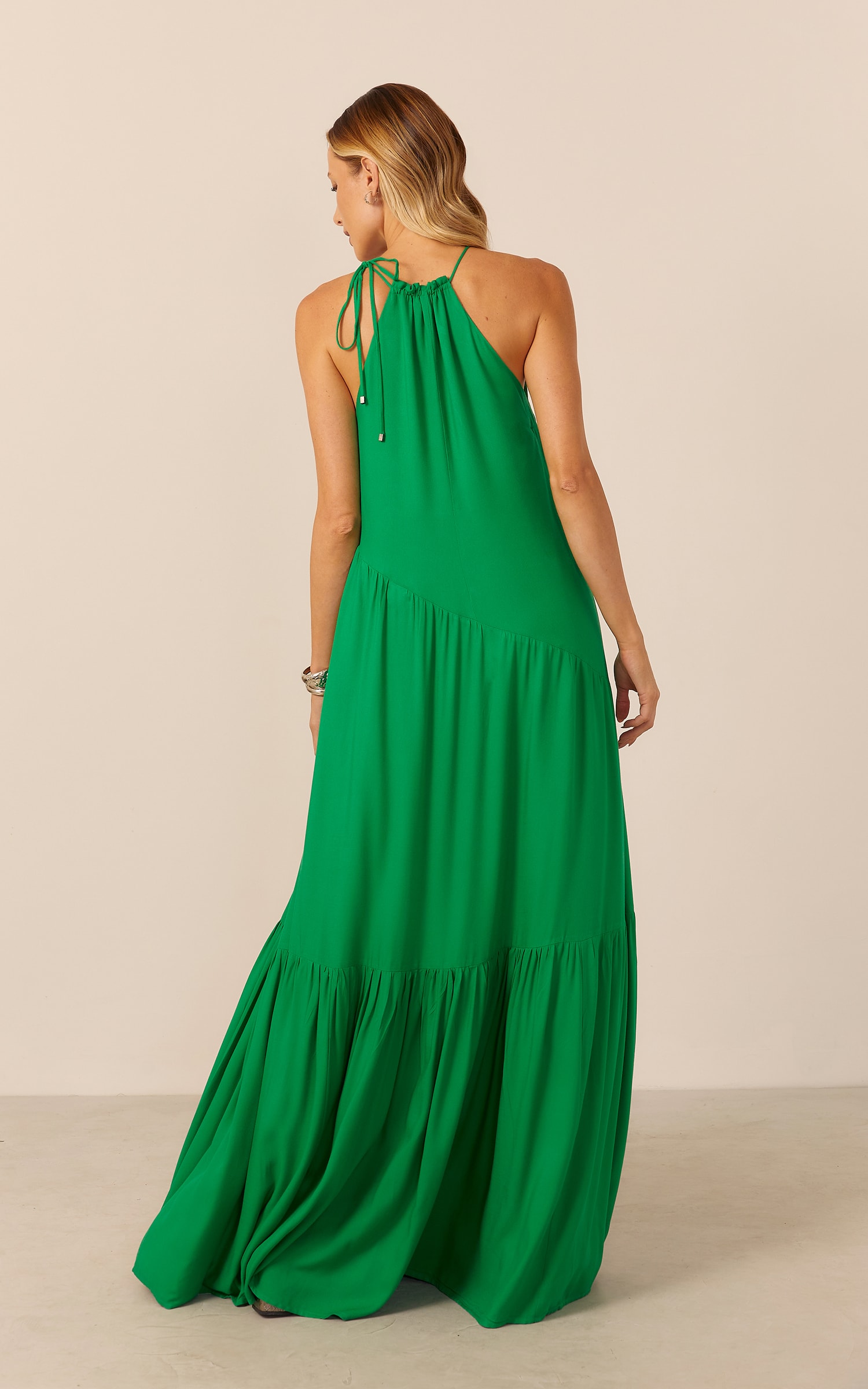 Vestido Longo Jolie Verde Bandeira