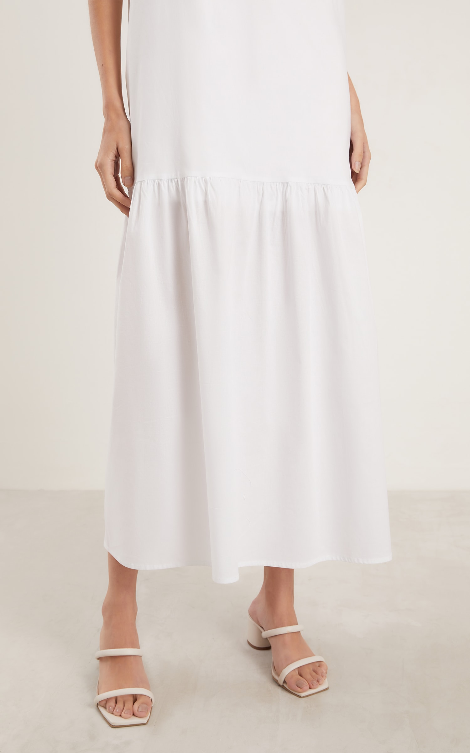 Vestido Longo Laços Cosmos Off White