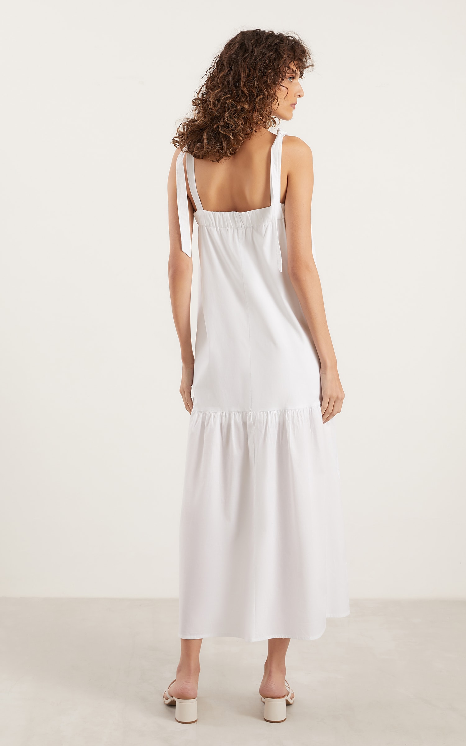 Vestido Longo Laços Cosmos Off White