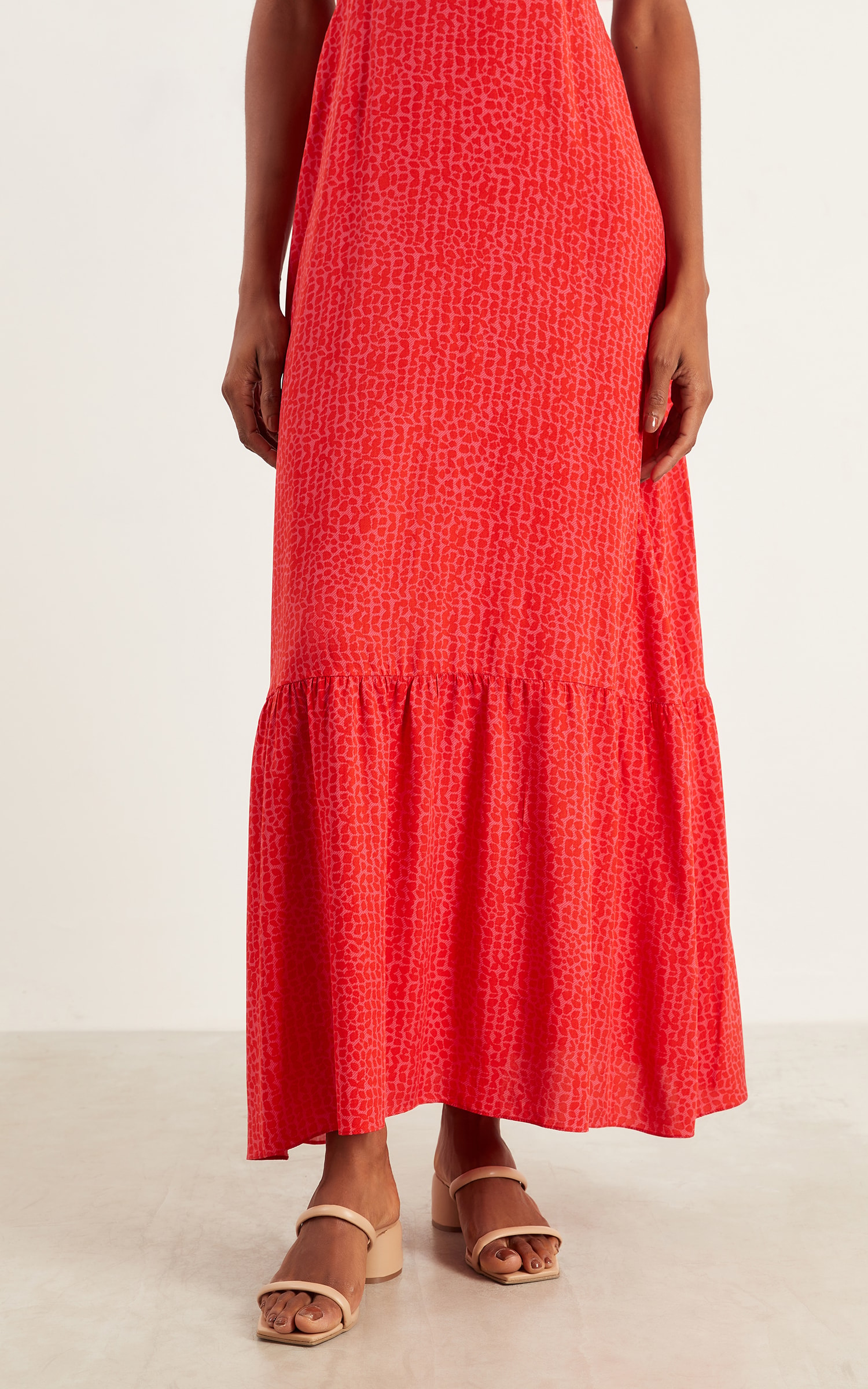 Vestido Longo Lovely Vermelho/Rosa