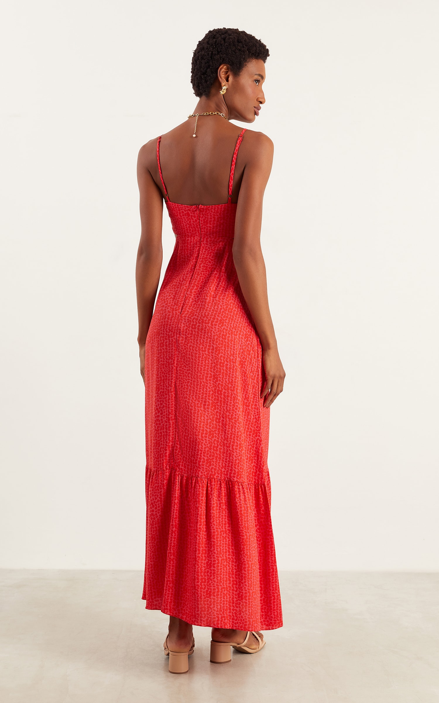 Vestido Longo Lovely Vermelho/Rosa