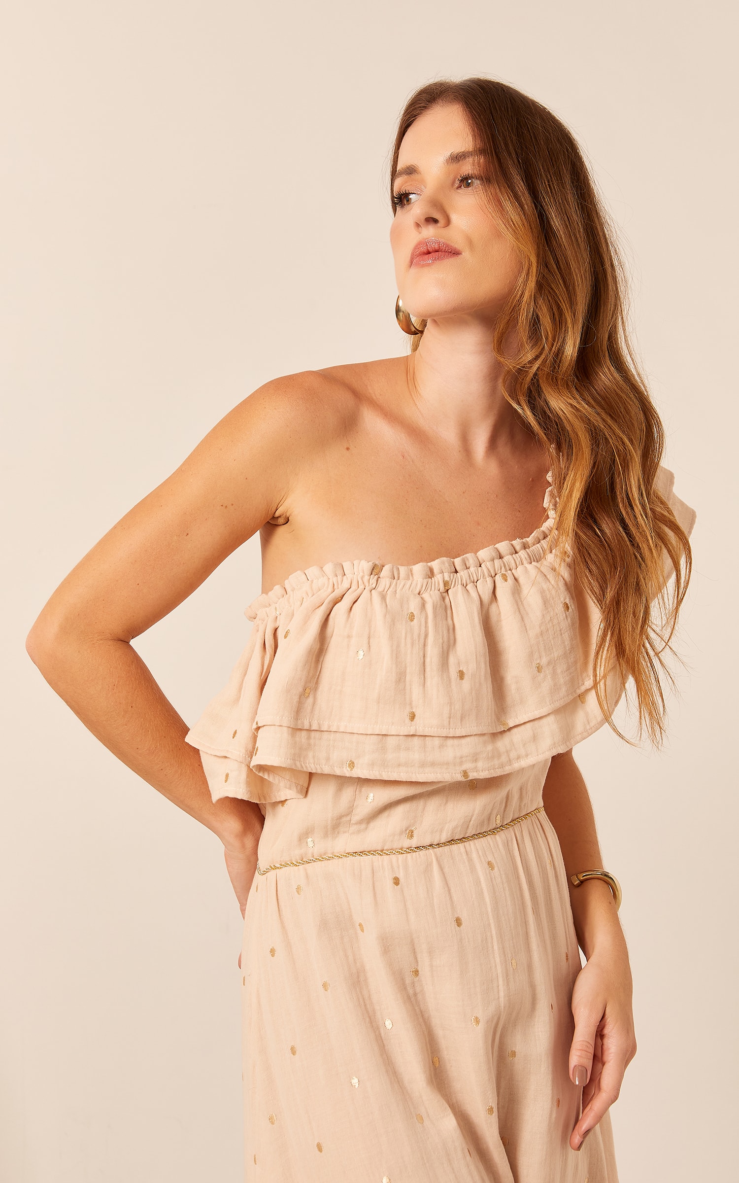 Vestido Longo Nuvem Areia