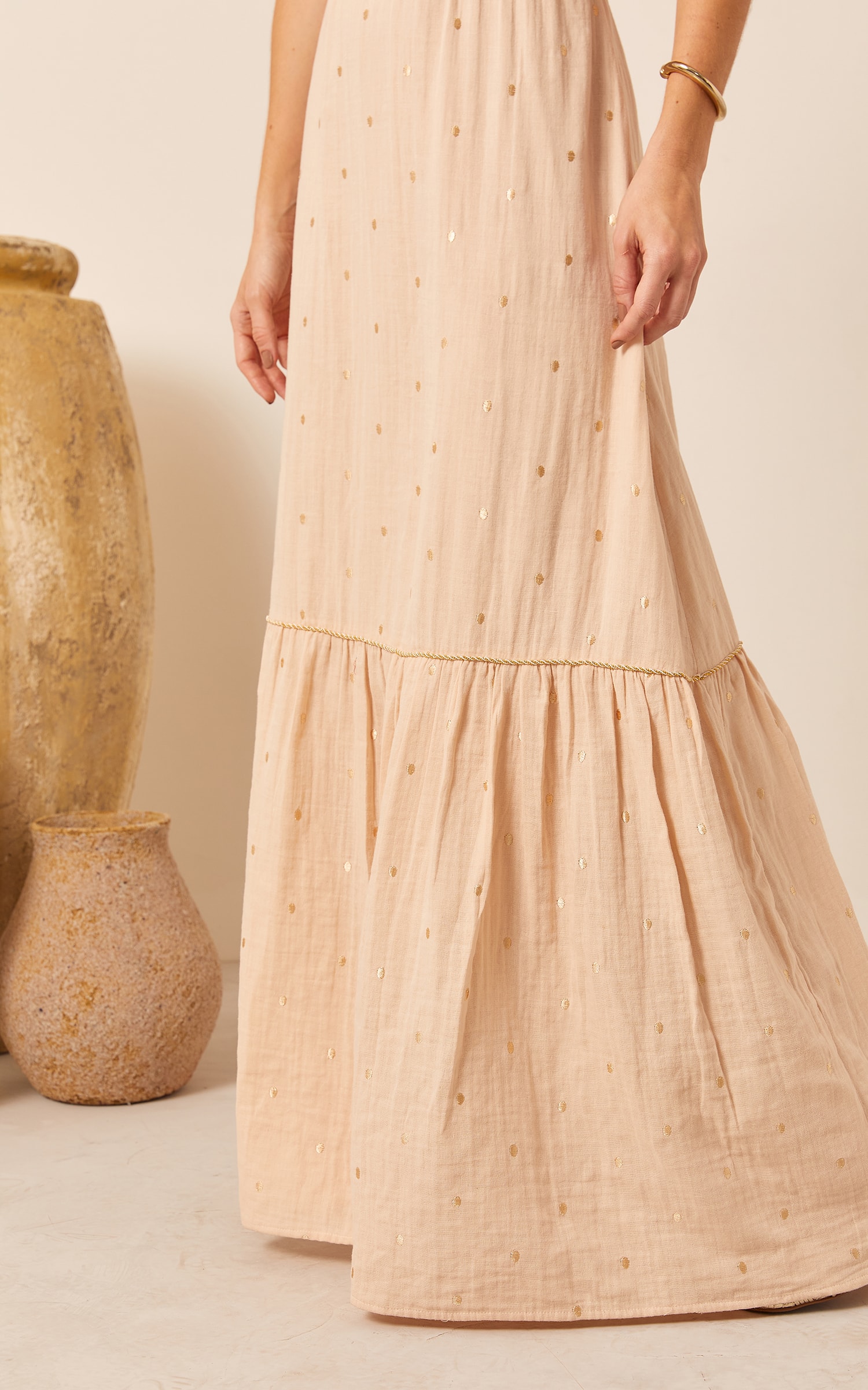 Vestido Longo Nuvem Areia