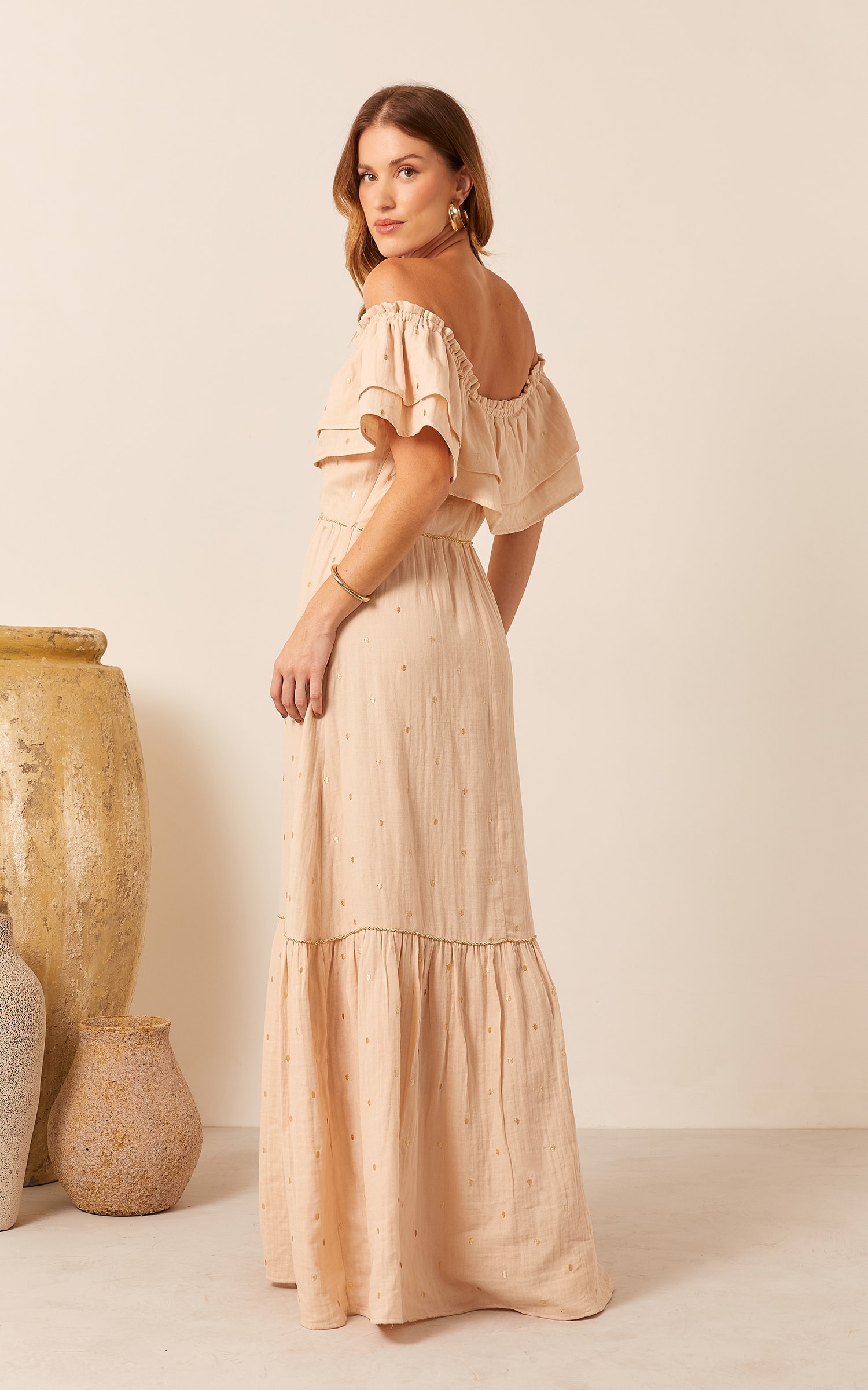 Vestido Longo Nuvem Areia