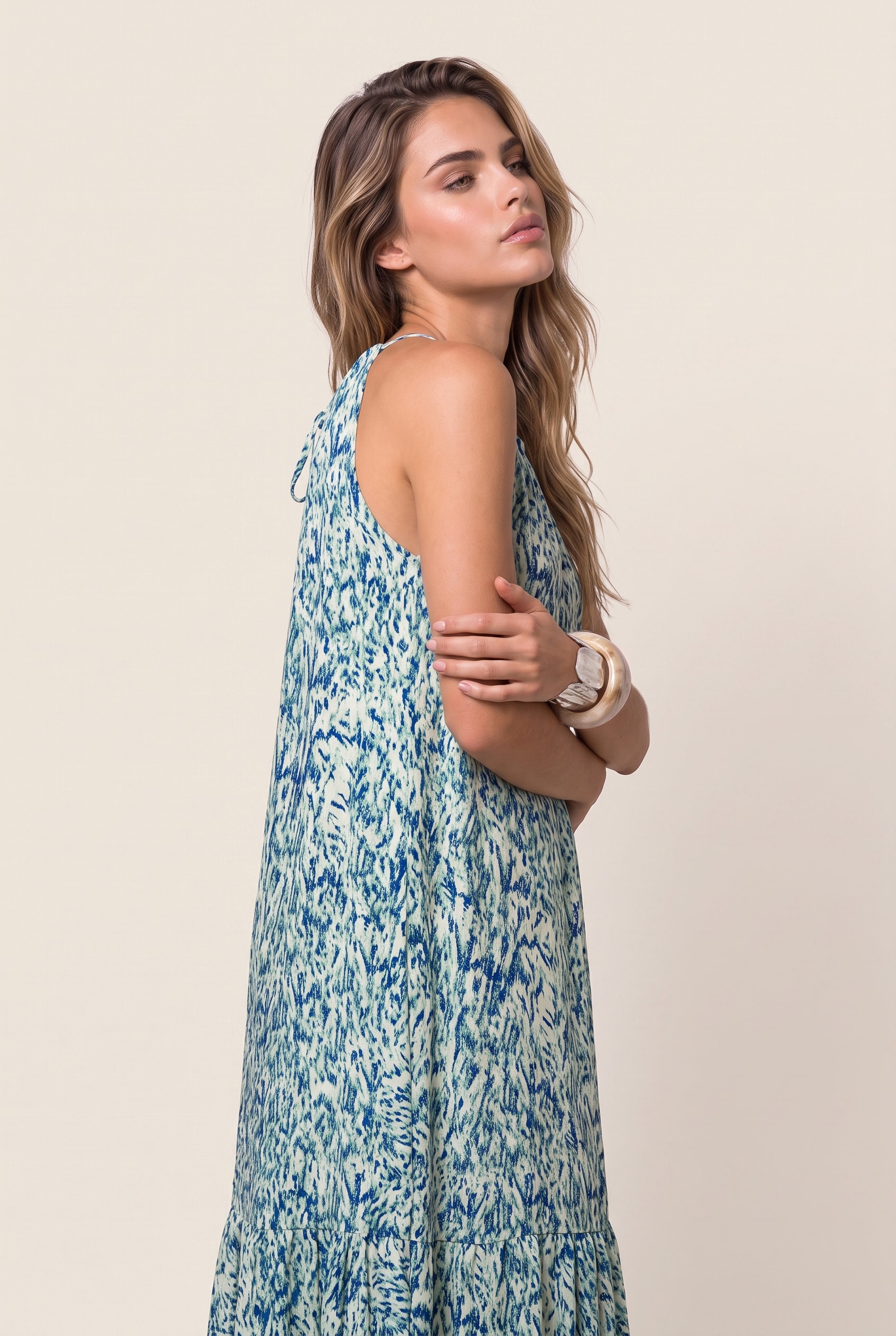 Vestido Longo Sonar Luminous Blue