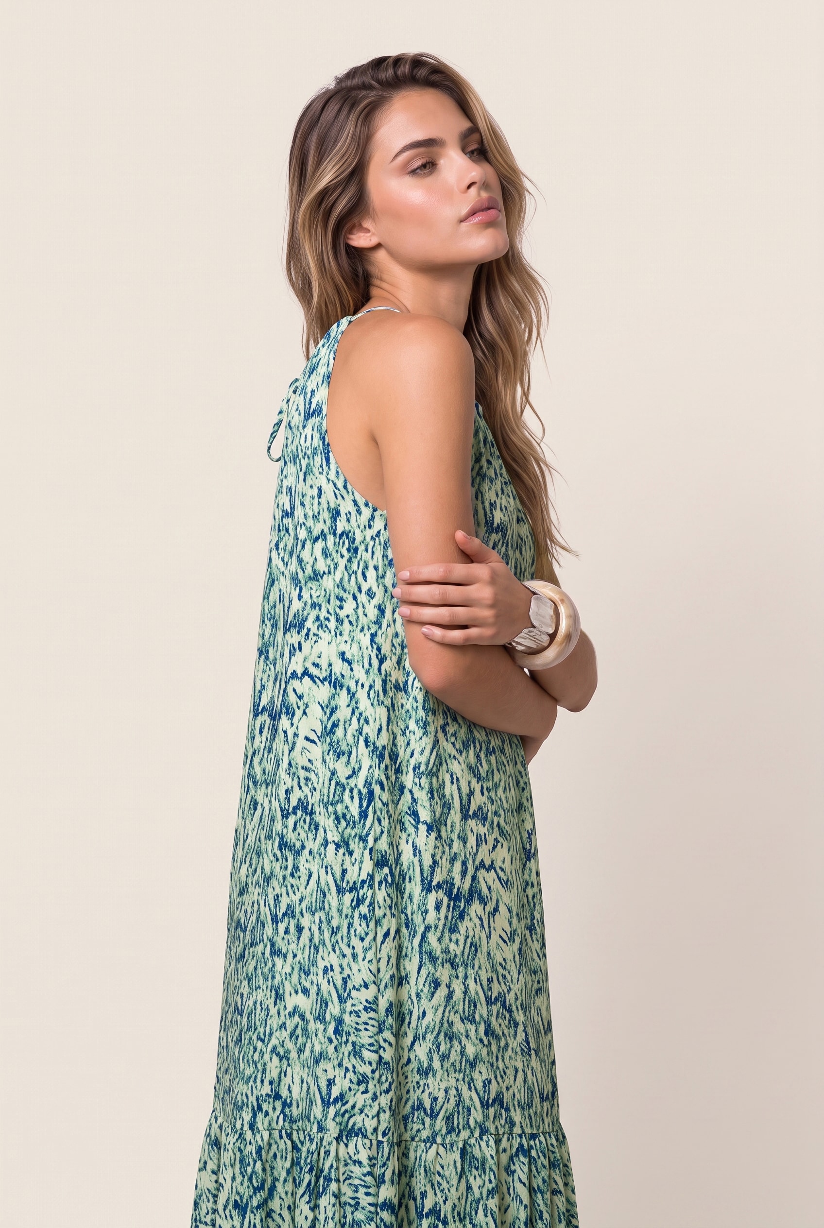 Vestido Longo Sonar Luminous Blue