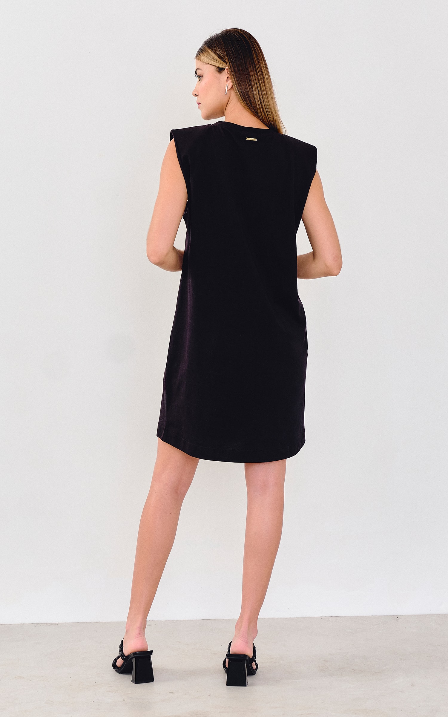 Vestido Malha Ombreira Preto