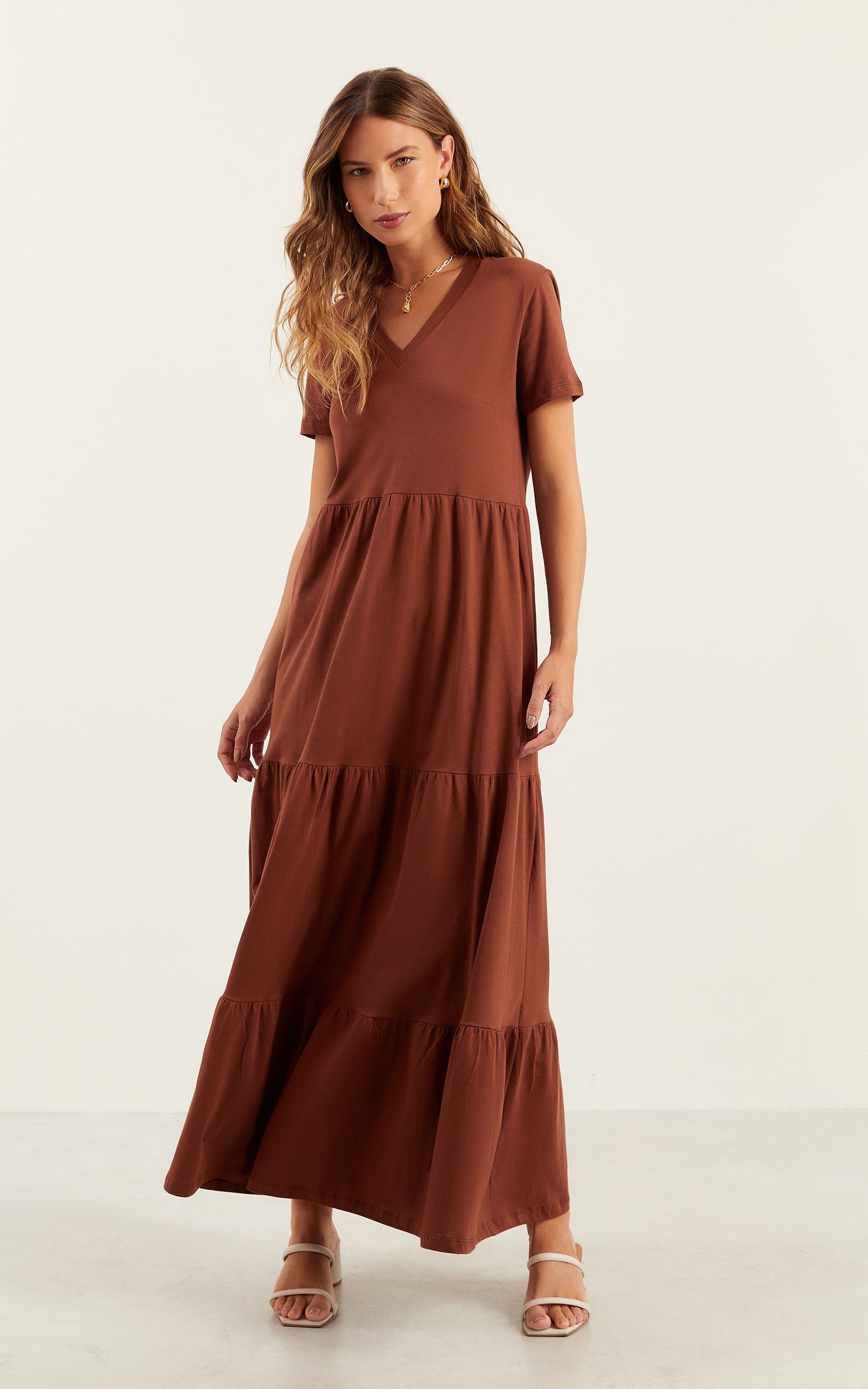 Vestido Malha Tres Marias Chocolate