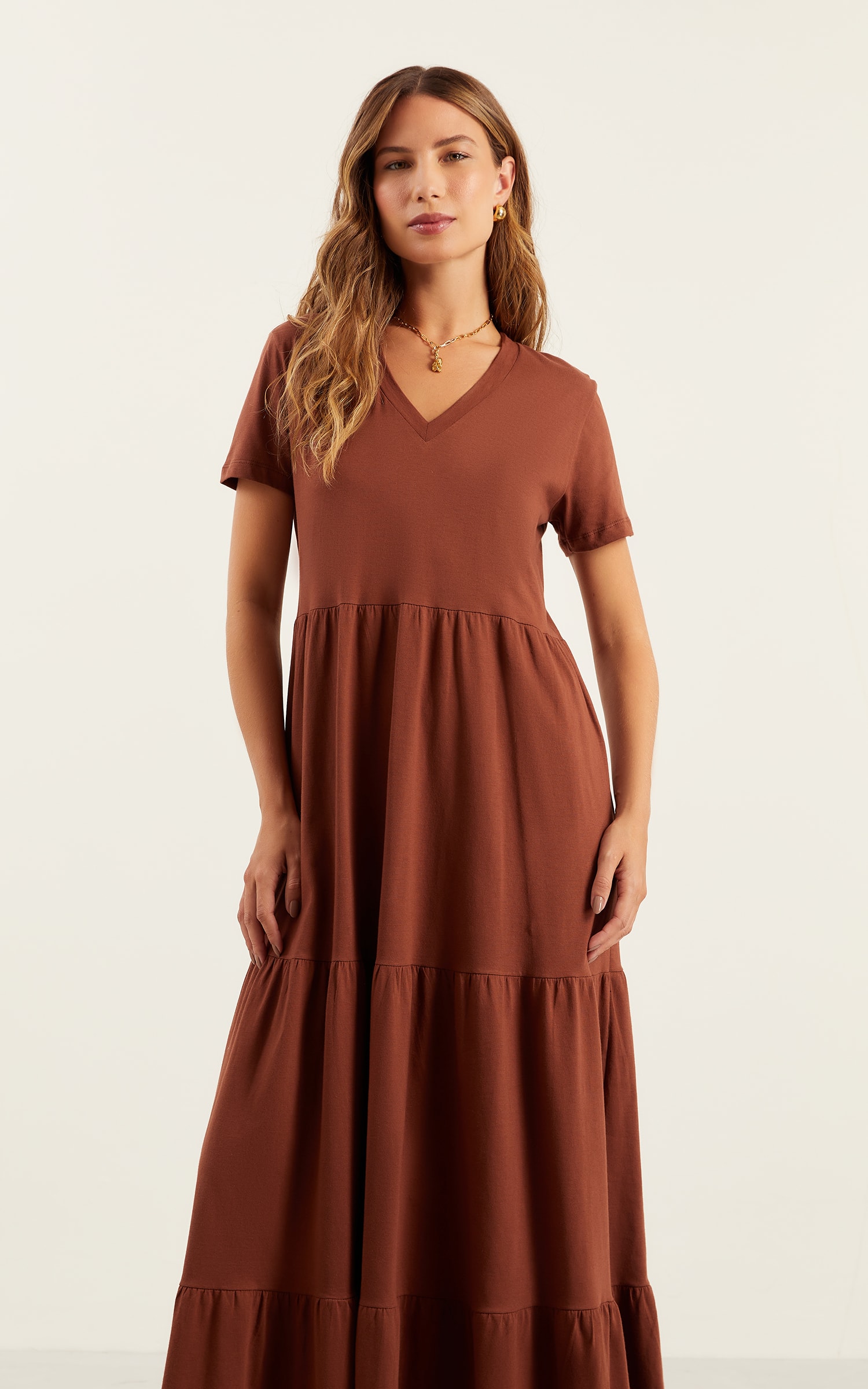 Vestido Malha Tres Marias Chocolate