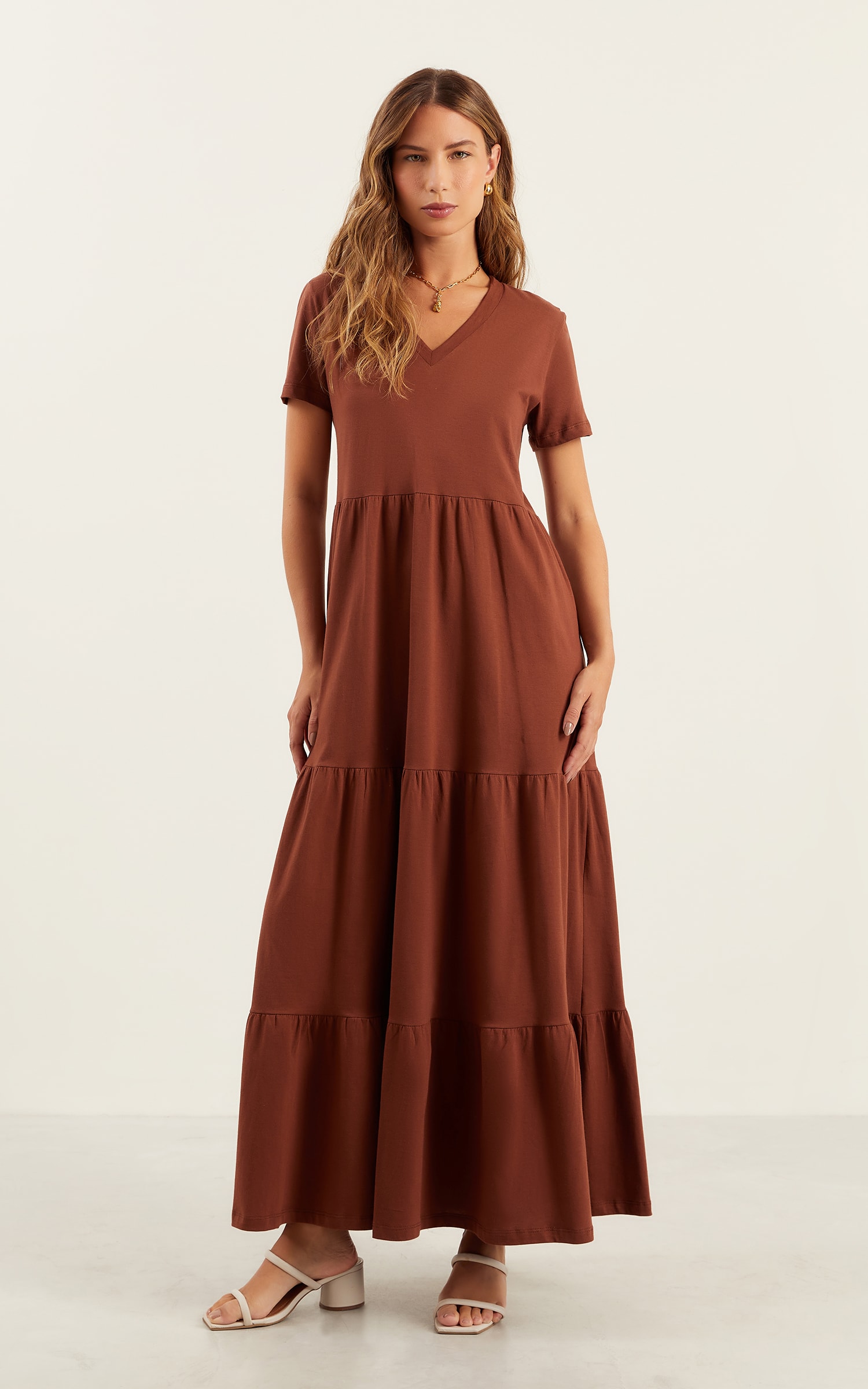 Vestido Malha Tres Marias Chocolate