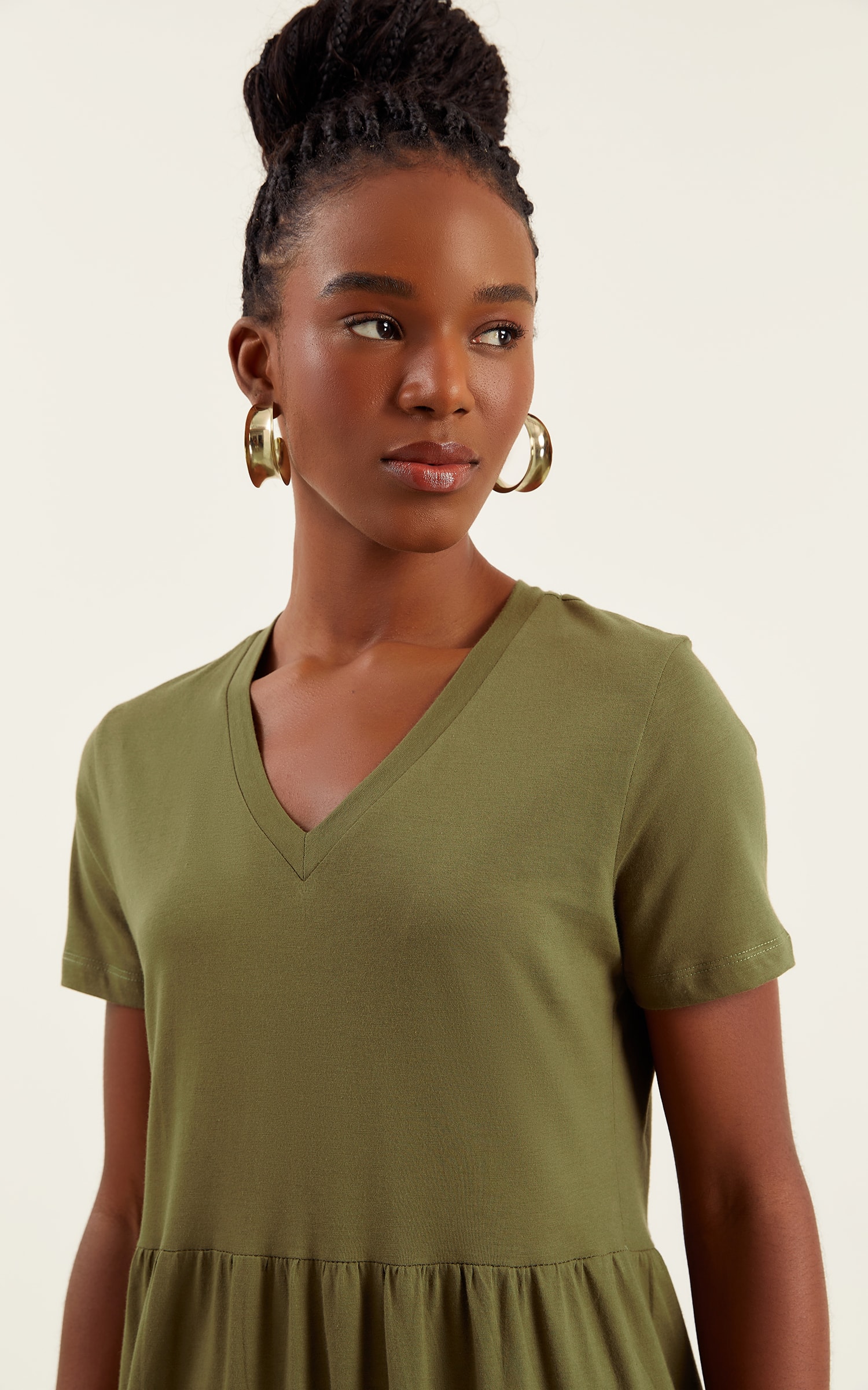 Vestido Malha Tres Marias Verde Musgo