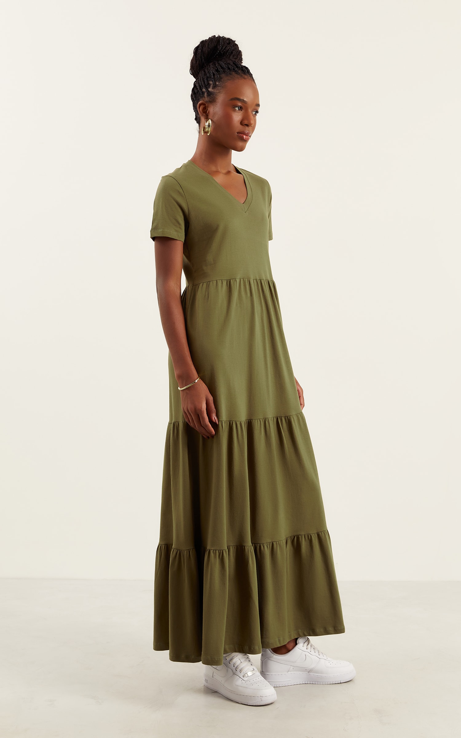 Vestido Malha Tres Marias Verde Musgo