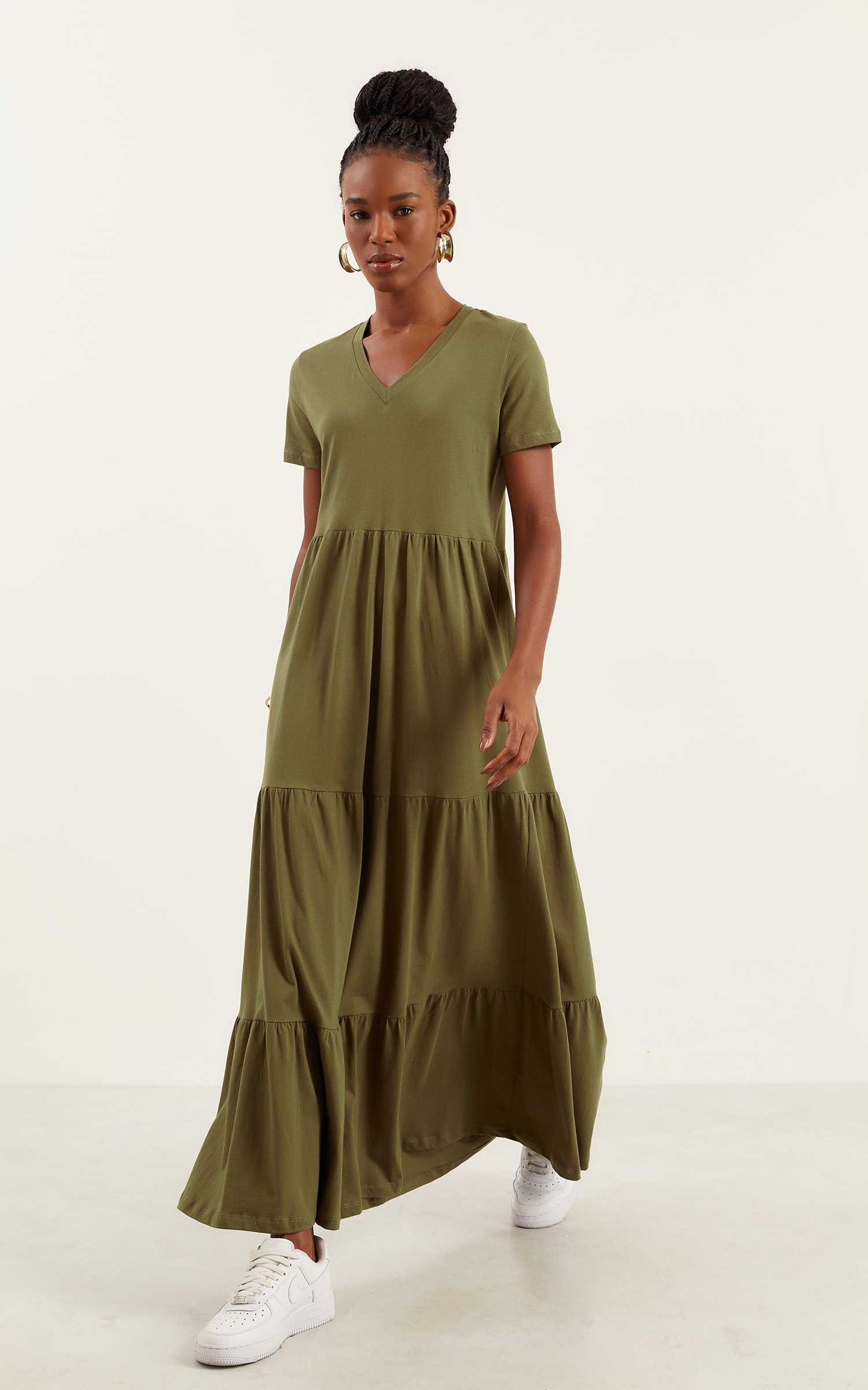Vestido Malha Tres Marias Verde Musgo