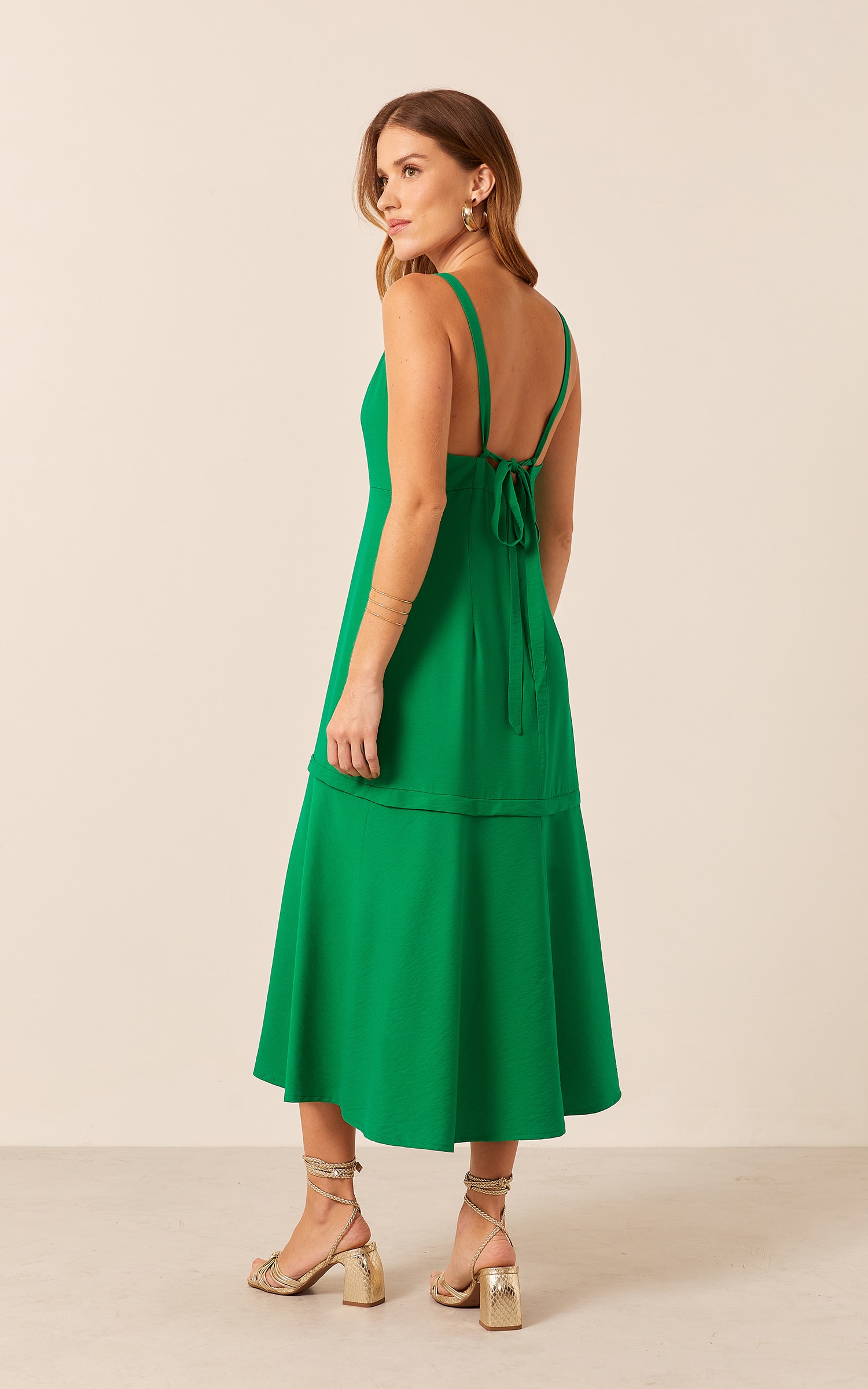 Vestido Midi Alegria Verde Bandeira