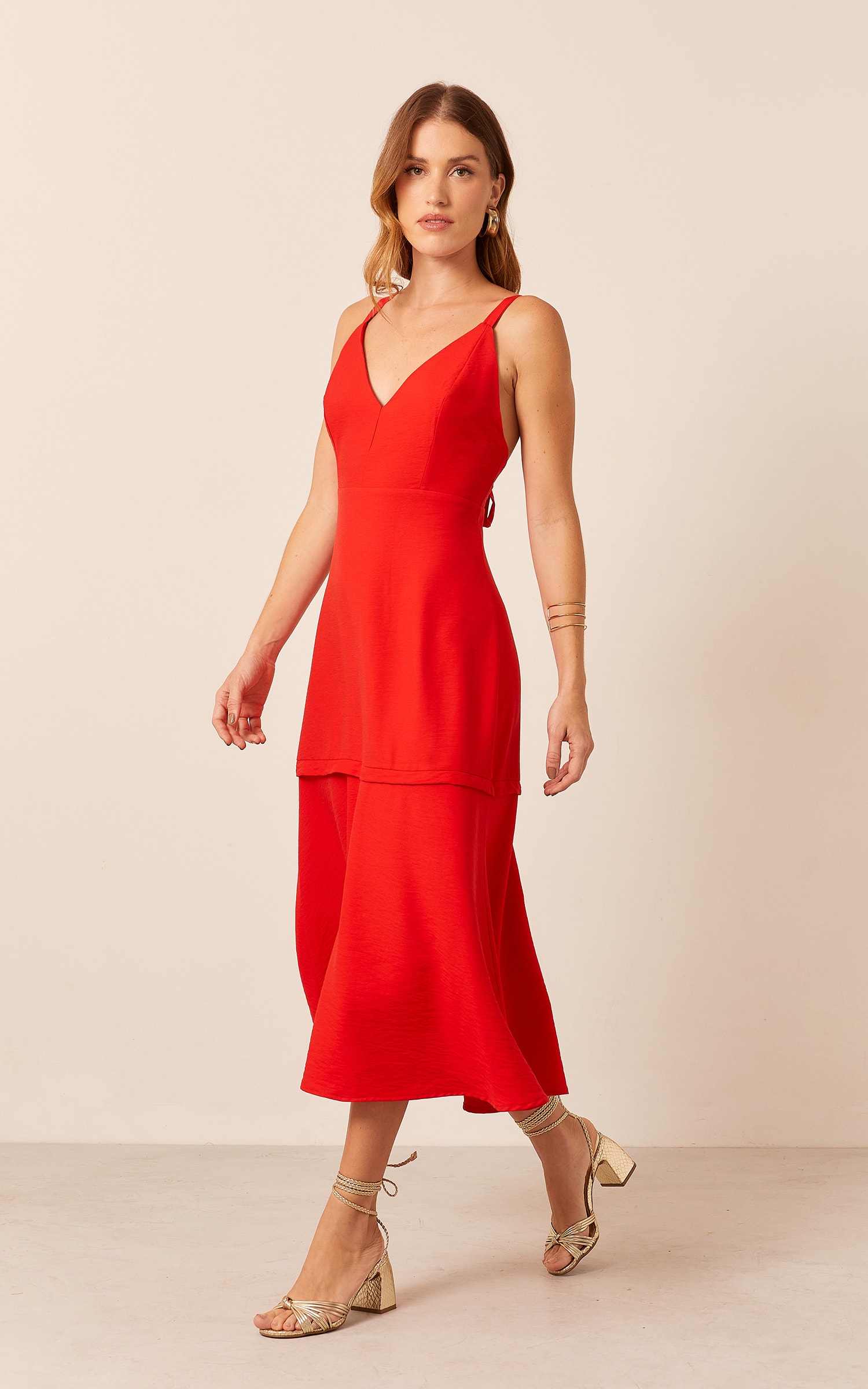 Vestido Midi Alegria Vermelho