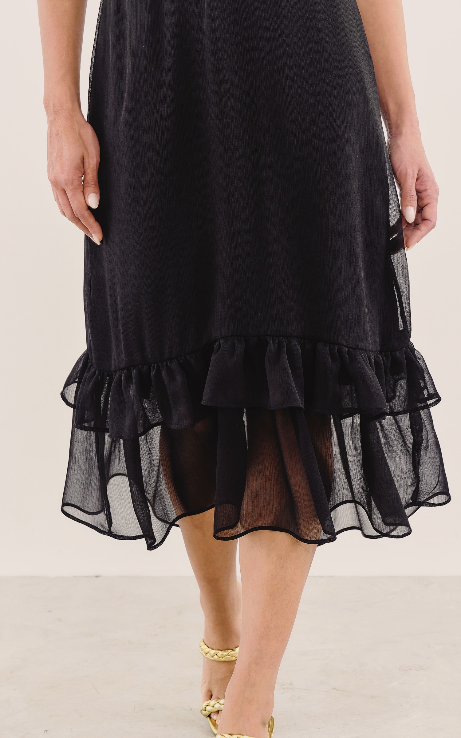 Vestido Midi Art Deco Preto