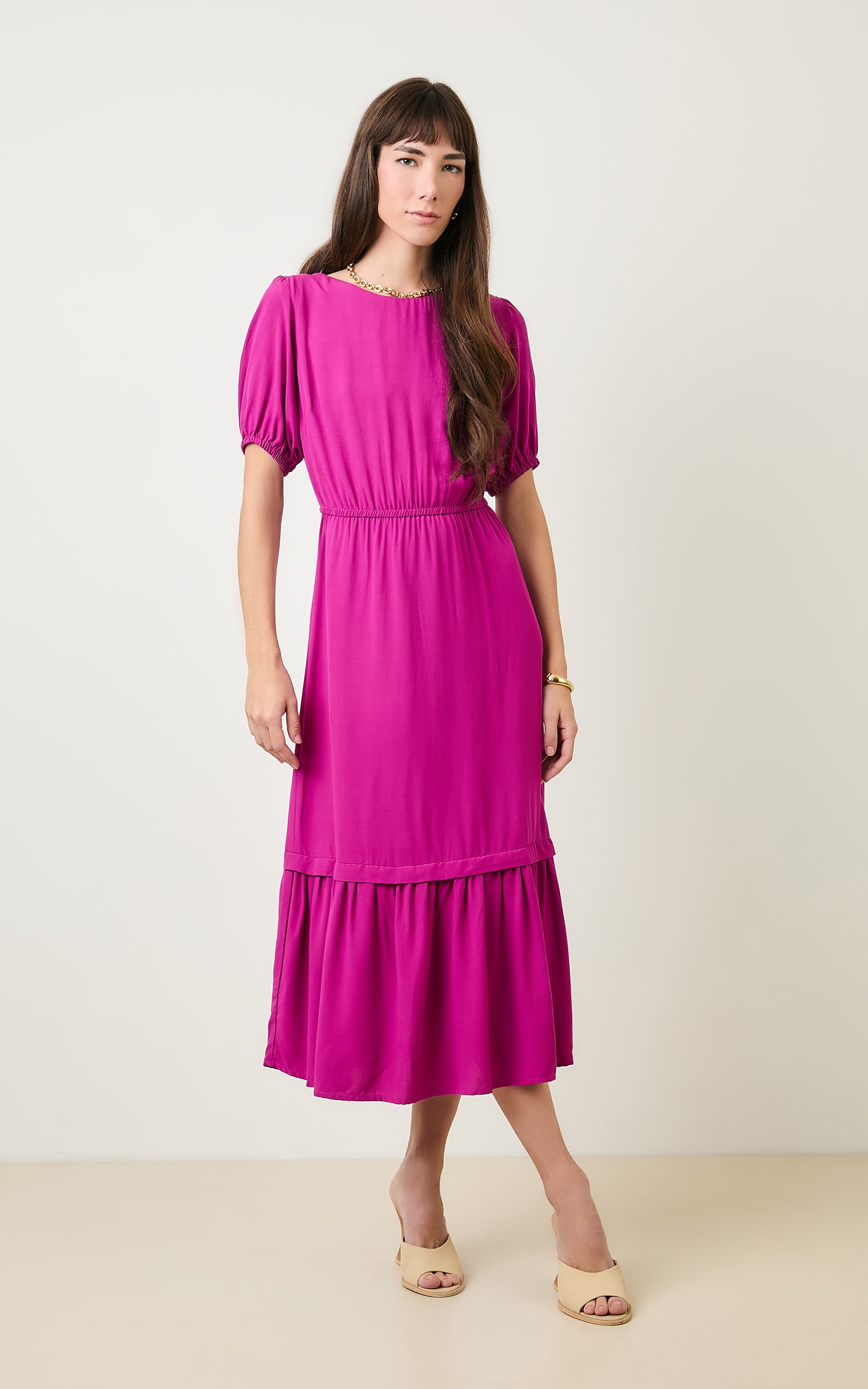 Vestido Midi Boreal Fucsia