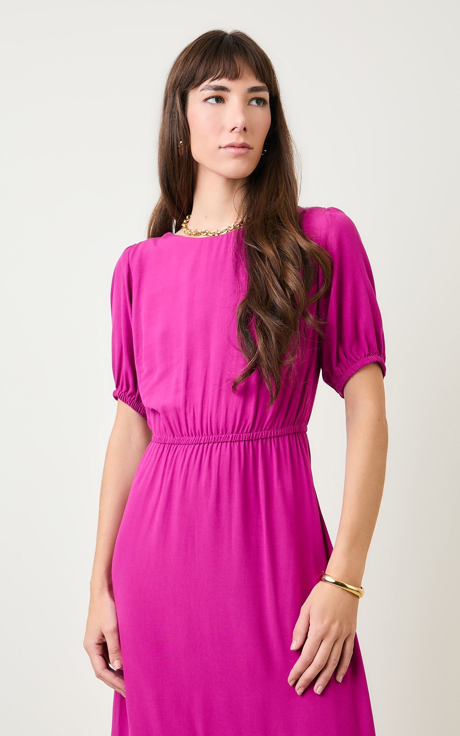 Vestido Midi Boreal Fucsia