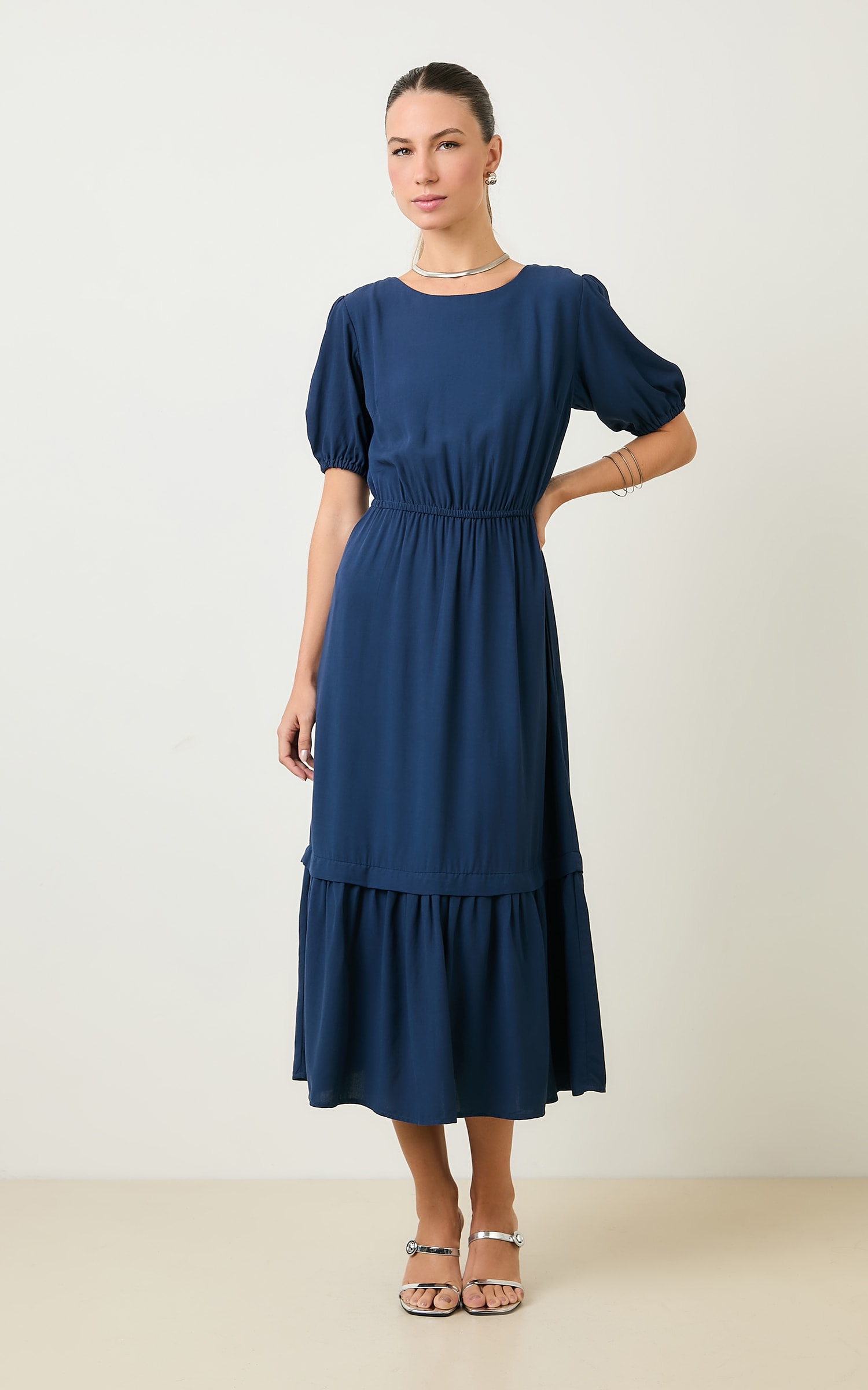 Vestido Midi Boreal Marinho