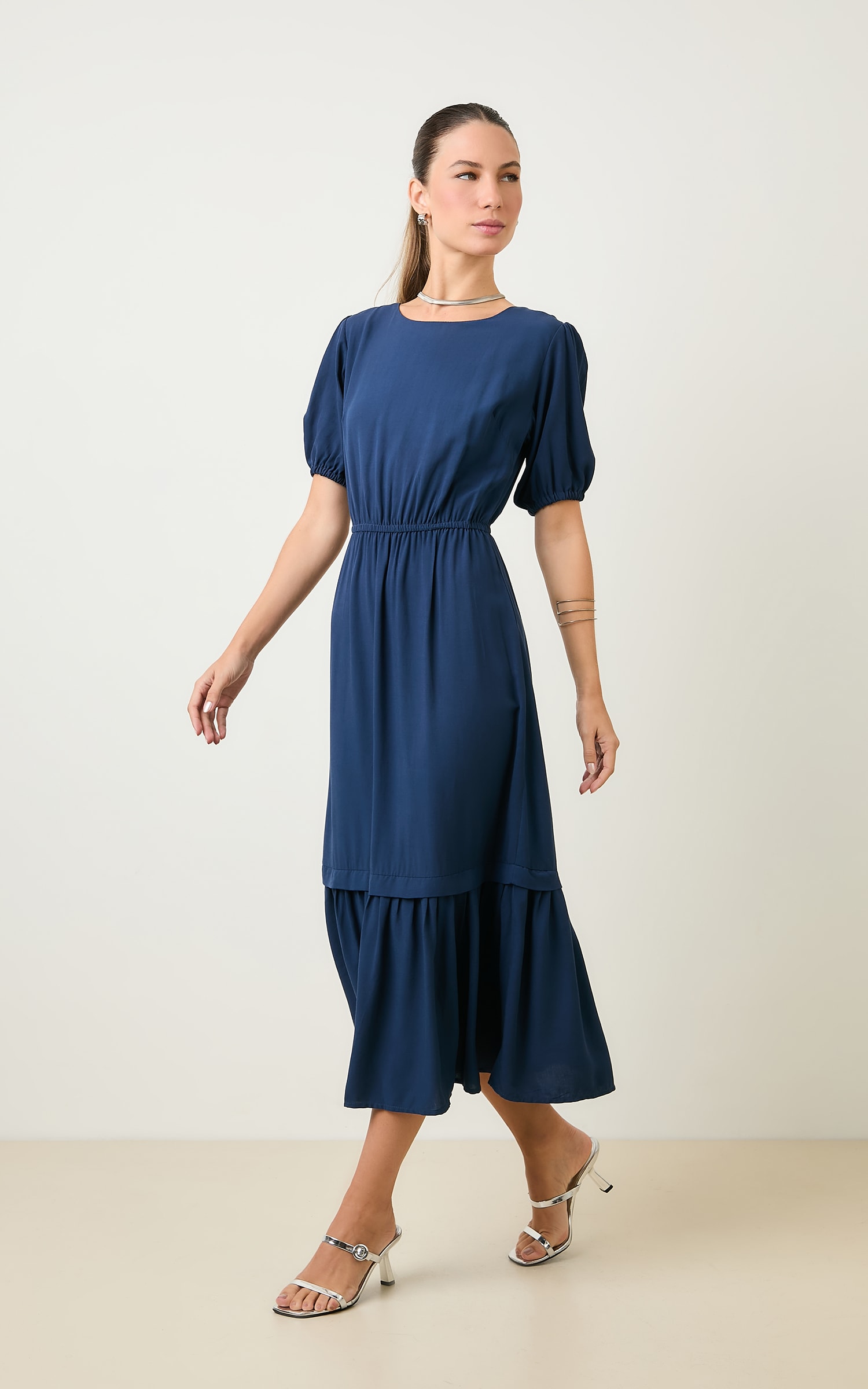 Vestido Midi Boreal Marinho