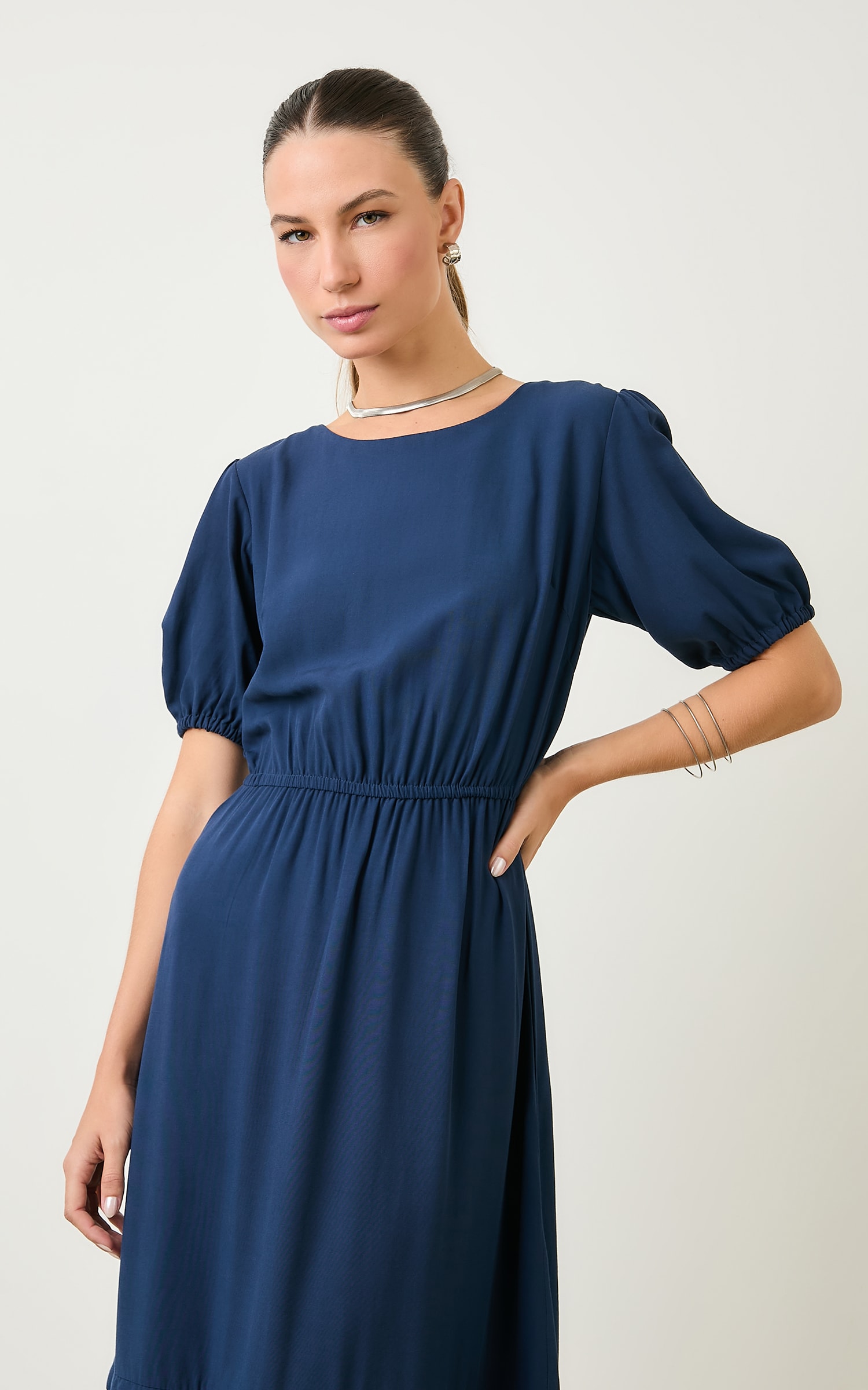 Vestido Midi Boreal Marinho