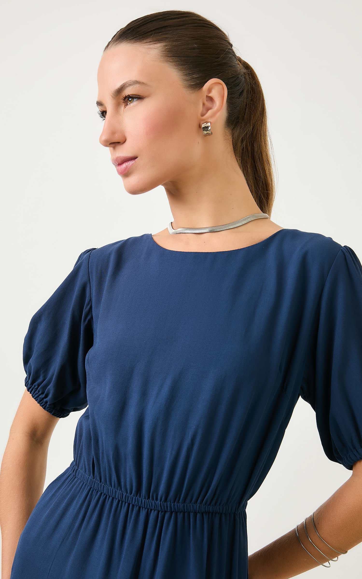 Vestido Midi Boreal Marinho