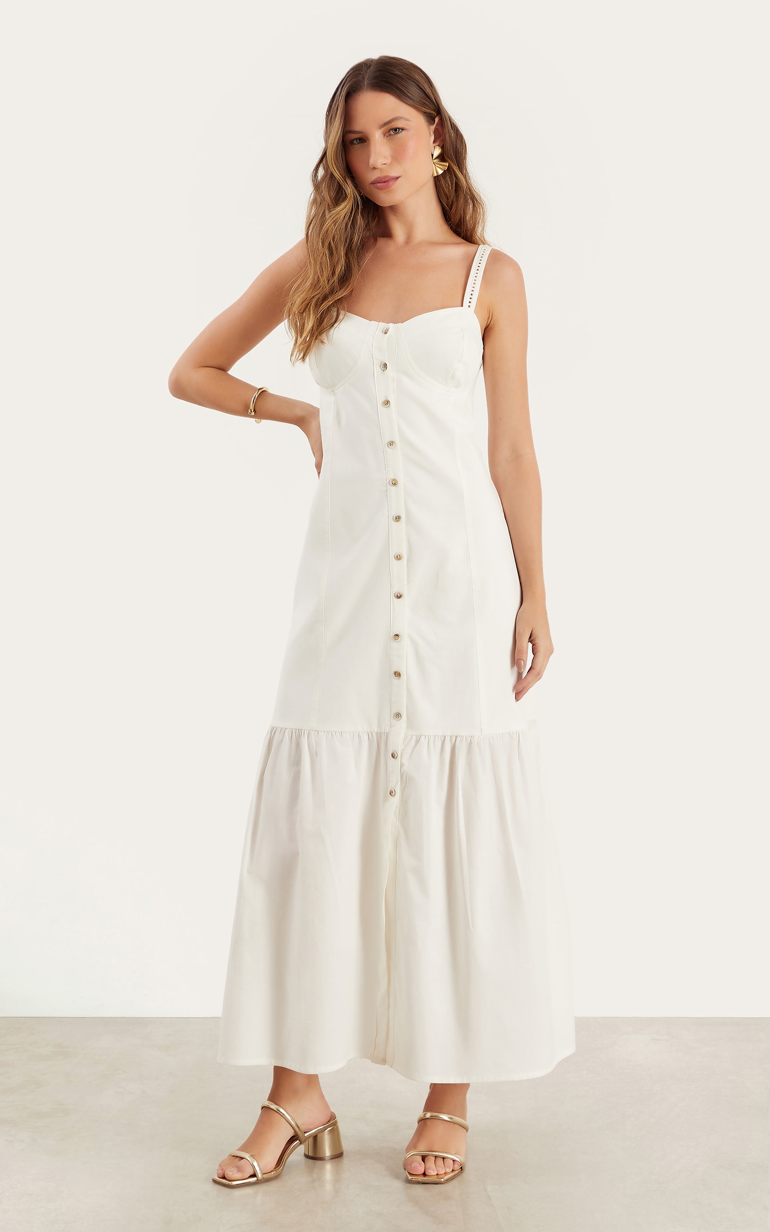 Vestido Midi Bruma Off White