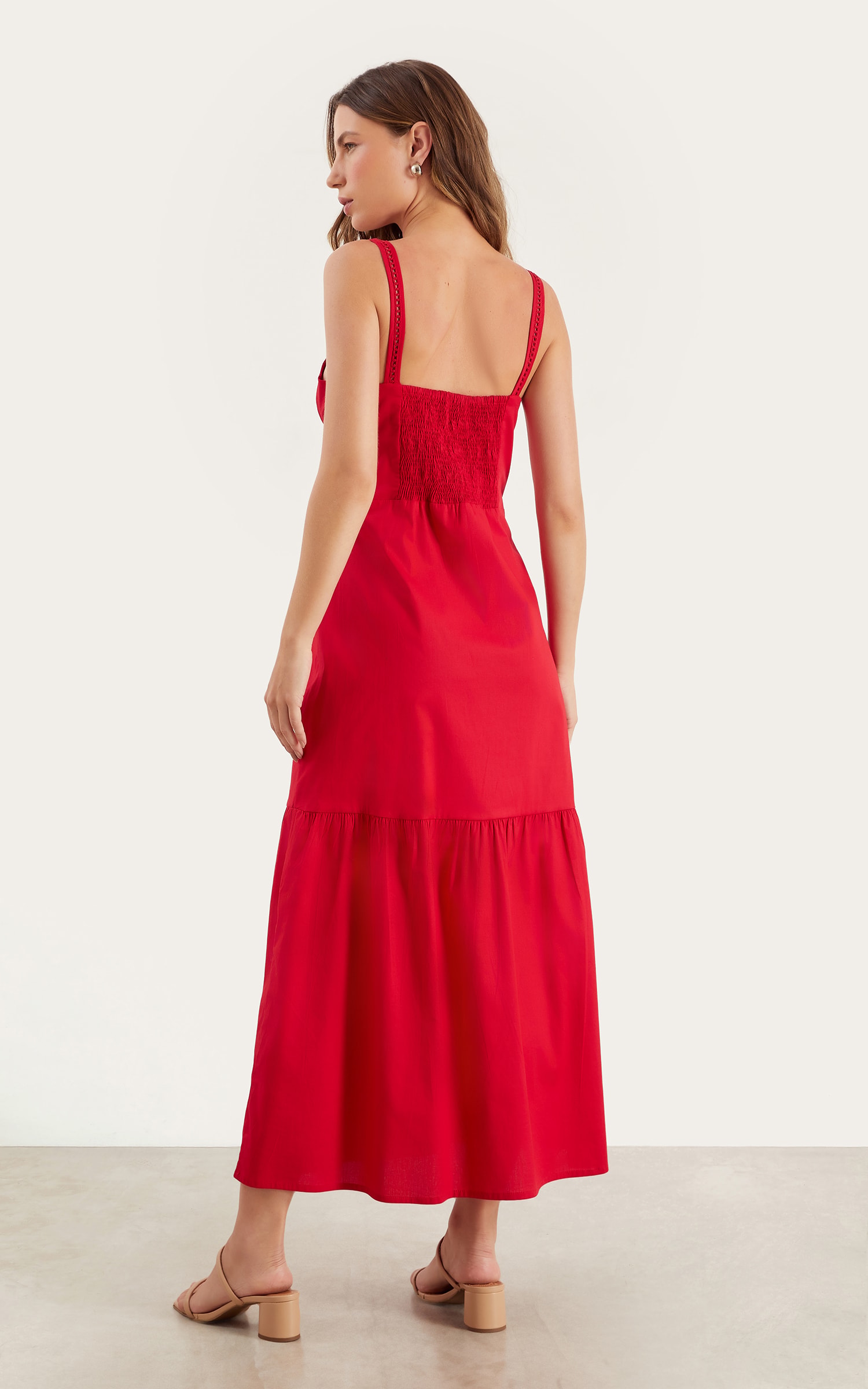 Vestido Midi Bruma Vermelho