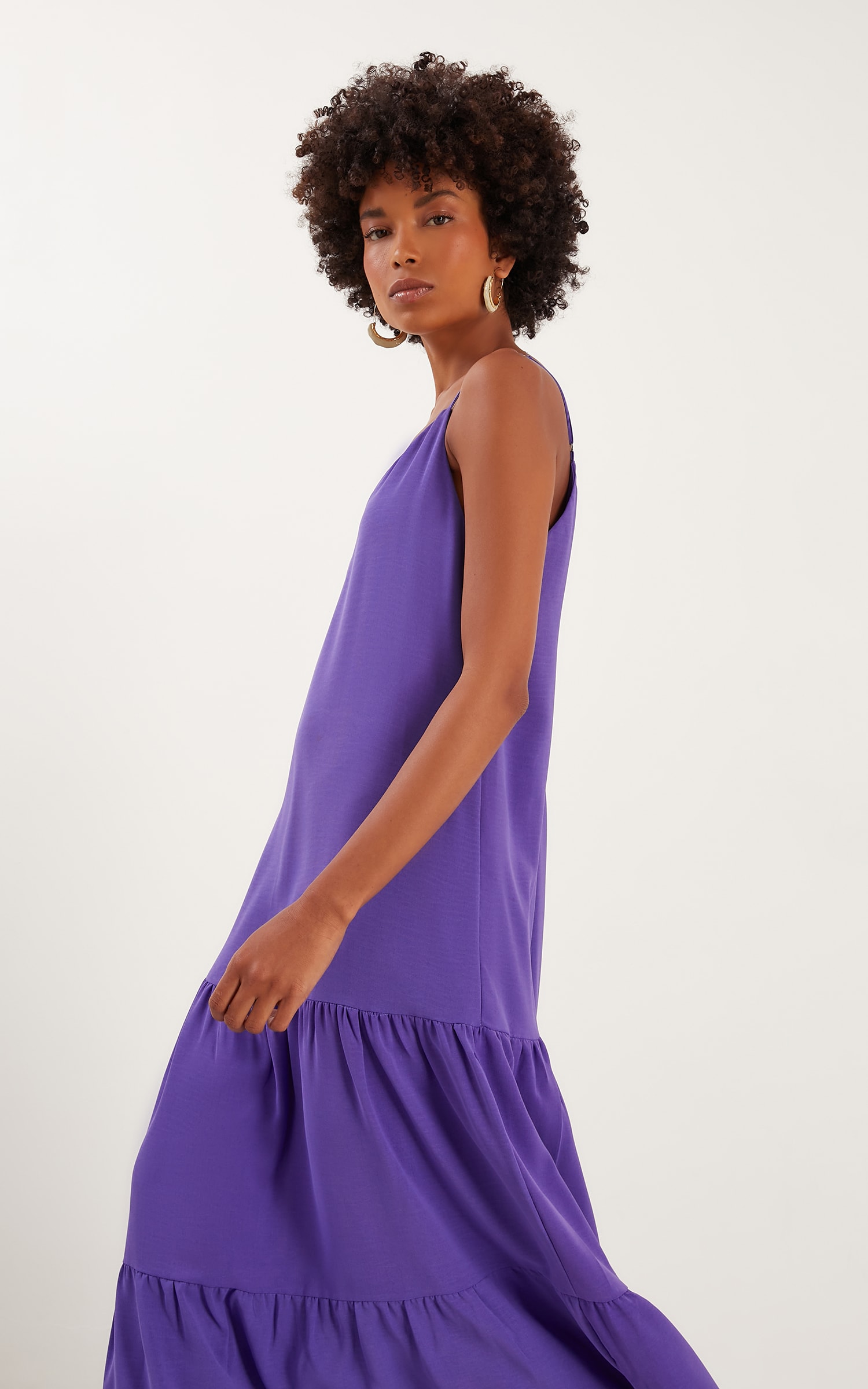 Vestido Midi Cherry Decote v Ametista