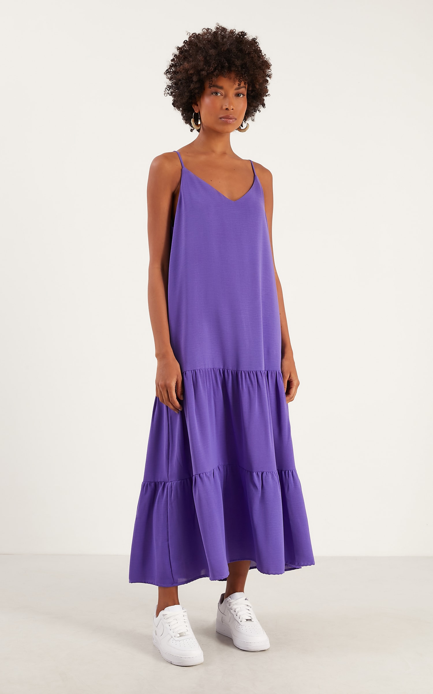 Vestido Midi Cherry Decote v Ametista