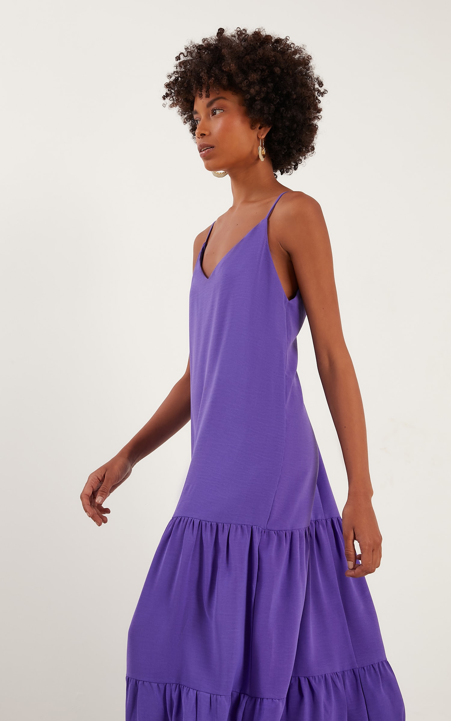 Vestido Midi Cherry Decote v Ametista