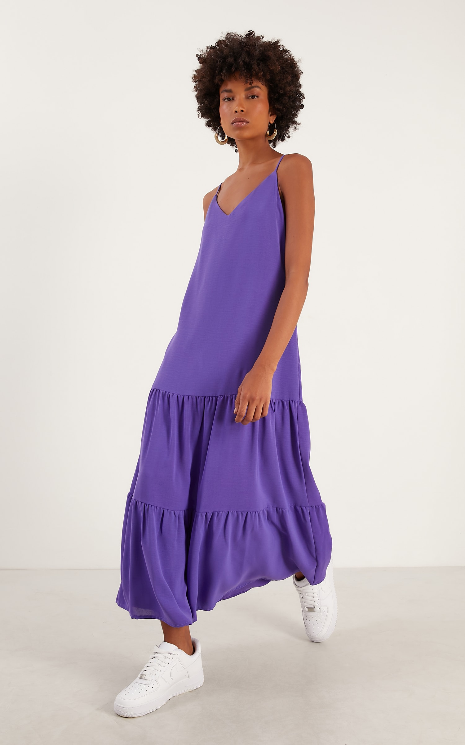 Vestido Midi Cherry Decote v Ametista
